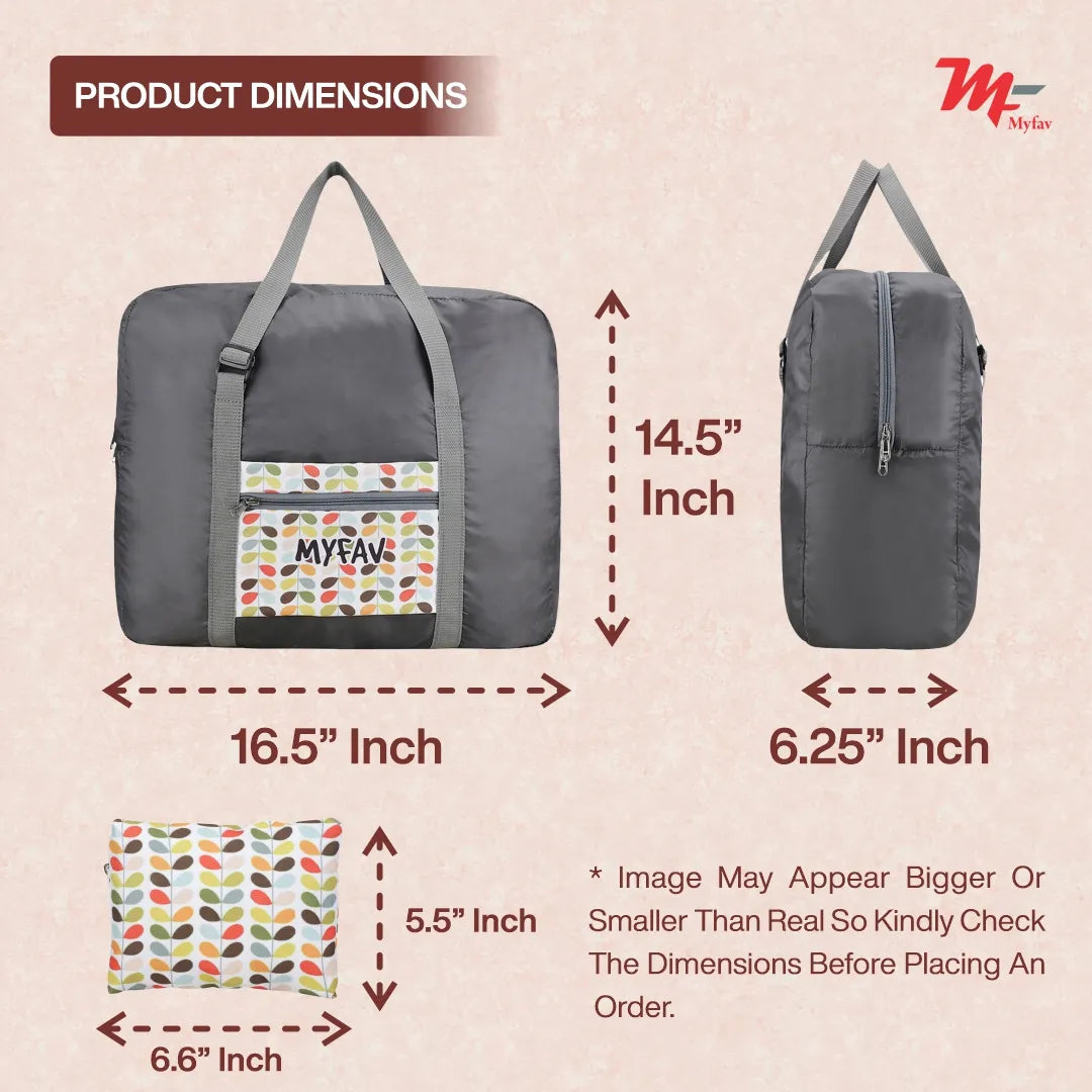 MY FAV Printed Foldable Travel Bag with Adjustable Buckels & Smooth Zipper Lightweight Waterproof Carry on Luggage Duffel Bags for Travelling Sports (6 Month Warranty)