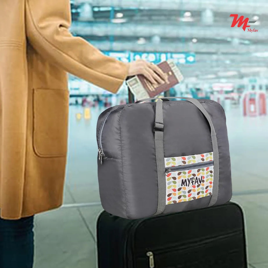 MY FAV Printed Foldable Travel Bag with Adjustable Buckels & Smooth Zipper Lightweight Waterproof Carry on Luggage Duffel Bags for Travelling Sports (6 Month Warranty)