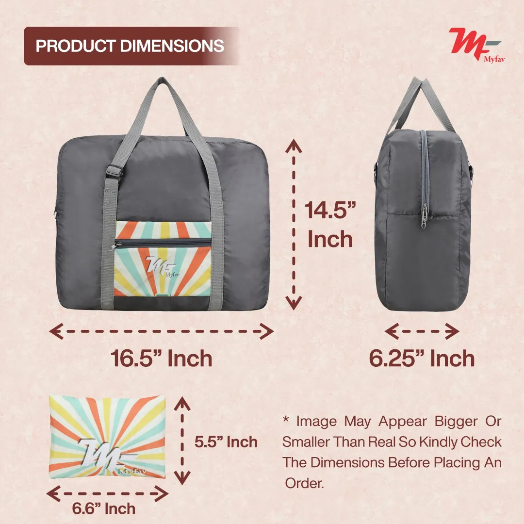 MY FAV Printed Foldable Travel Bag with Adjustable Buckels & Smooth Zipper Lightweight Waterproof Carry on Luggage Duffel Bags for Travelling Sports (6 Month Warranty)