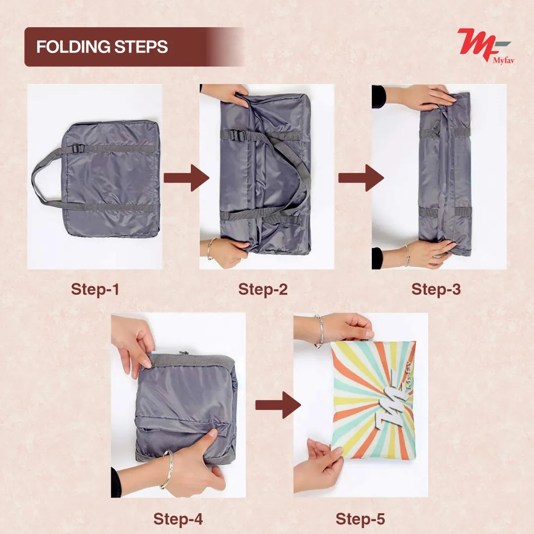 MY FAV Printed Foldable Travel Bag with Adjustable Buckels & Smooth Zipper Lightweight Waterproof Carry on Luggage Duffel Bags for Travelling Sports (6 Month Warranty)