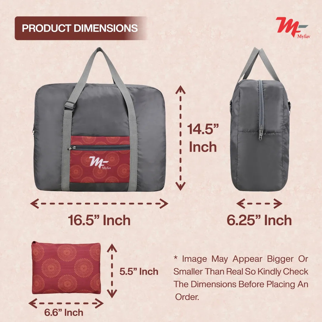 MY FAV Printed Foldable Travel Bag with Adjustable Buckels & Smooth Zipper Lightweight Waterproof Carry on Luggage Duffel Bags for Travelling Sports (6 Month Warranty)