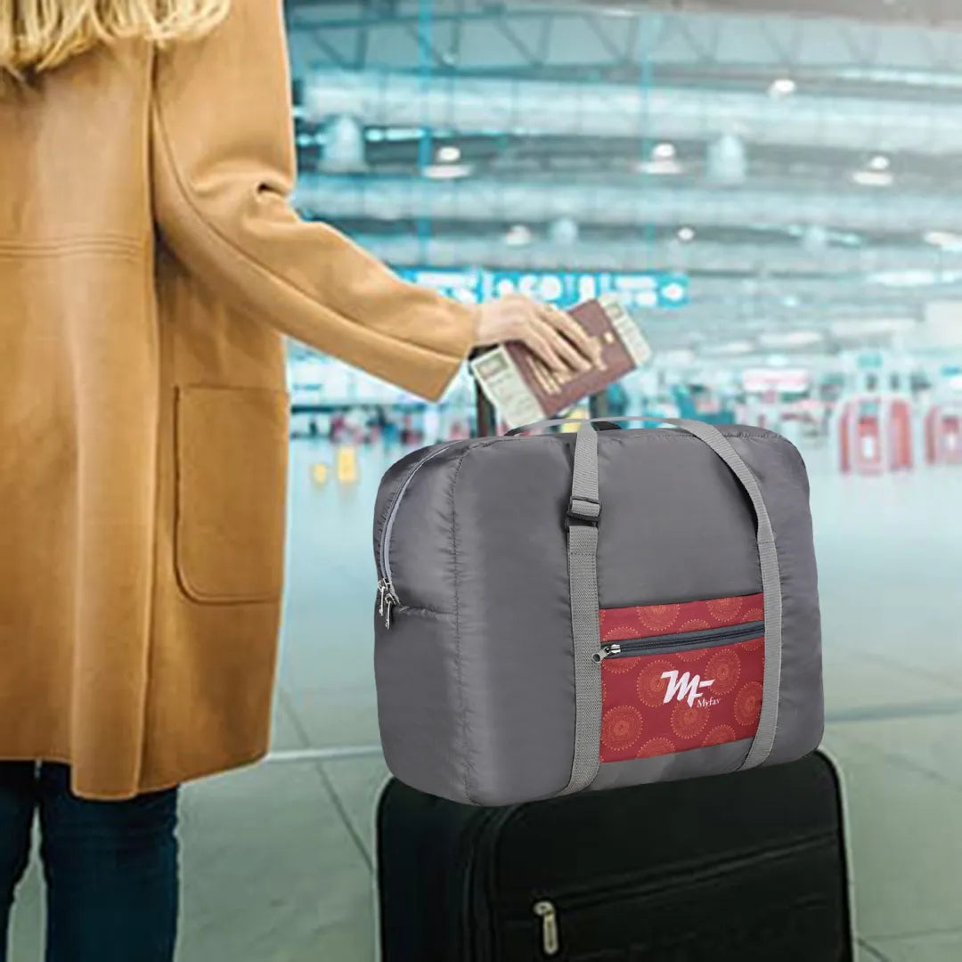MY FAV Printed Foldable Travel Bag with Adjustable Buckels & Smooth Zipper Lightweight Waterproof Carry on Luggage Duffel Bags for Travelling Sports (6 Month Warranty)