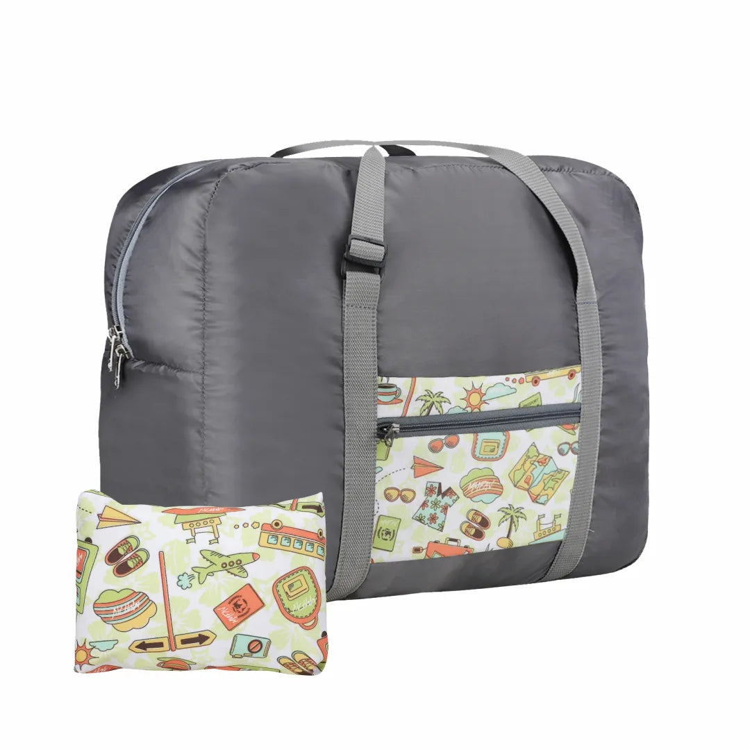 MY FAV Printed Foldable Travel Bag with Adjustable Buckels & Smooth Zipper Lightweight Waterproof Carry on Luggage Duffel Bags for Travelling Sports (6 Month Warranty)