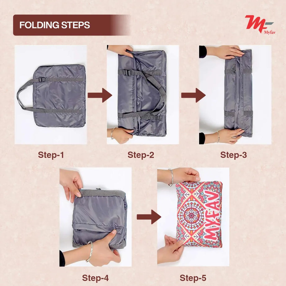 MY FAV Printed Foldable Travel Bag with Adjustable Buckels & Smooth Zipper Lightweight Waterproof Carry on Luggage Duffel Bags for Travelling Sports (6 Month Warranty)