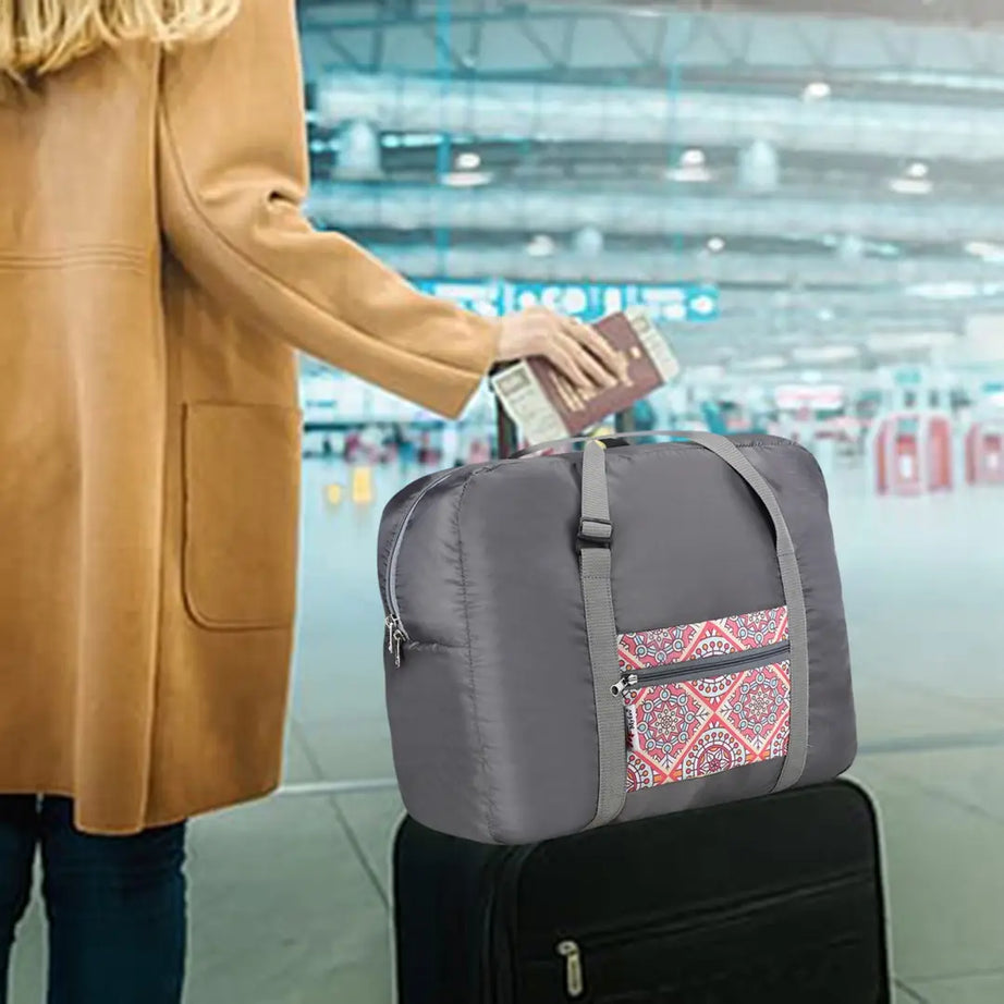MY FAV Printed Foldable Travel Bag with Adjustable Buckels & Smooth Zipper Lightweight Waterproof Carry on Luggage Duffel Bags for Travelling Sports (6 Month Warranty)