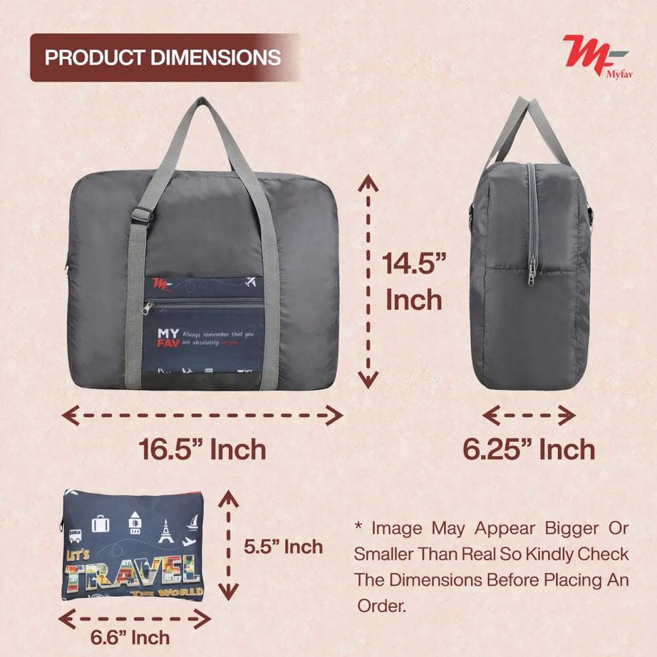 MY FAV Printed Foldable Travel Bag with Adjustable Buckels & Smooth Zipper Lightweight Waterproof Carry on Luggage Duffel Bags for Travelling Sports (6 Month Warranty)