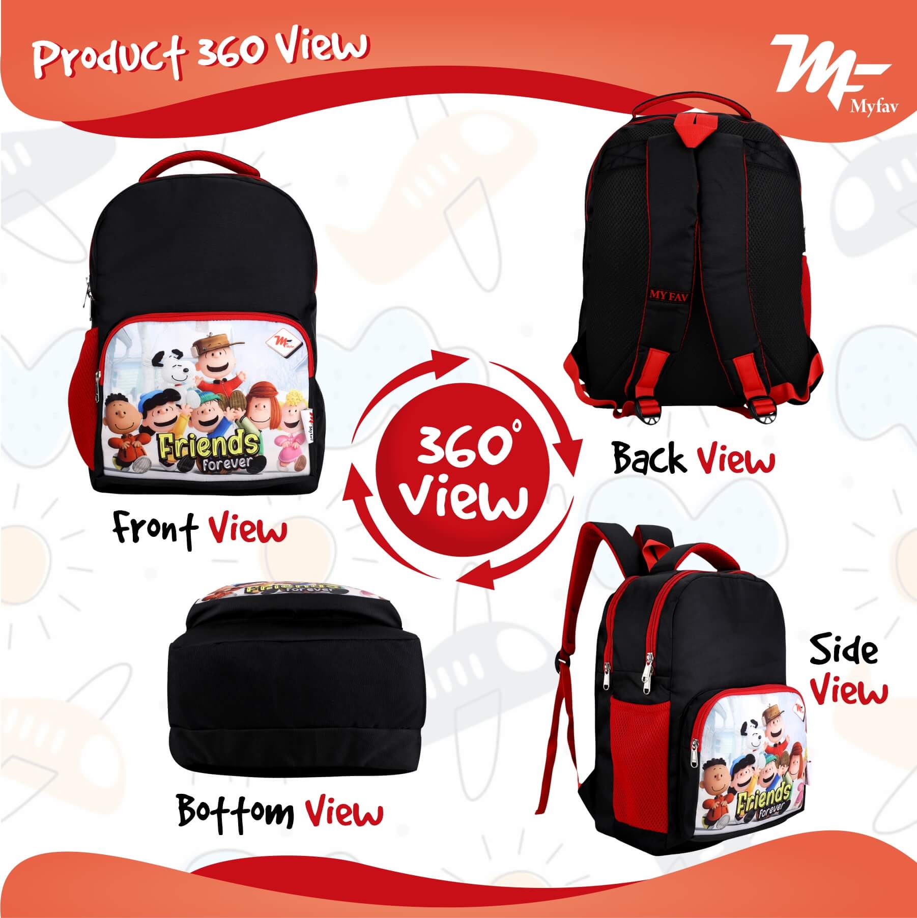 My Fav Friend Forever Kids School Bag For Girls/Boys, School, Casual, Picnic, Nursery-(2 to 10 year Old Kid)