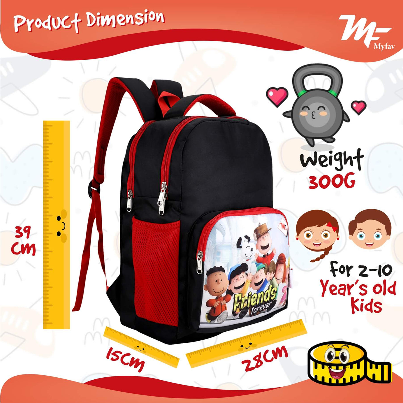 My Fav Friend Forever Kids School Bag For Girls/Boys, School, Casual, Picnic, Nursery-(2 to 10 year Old Kid)