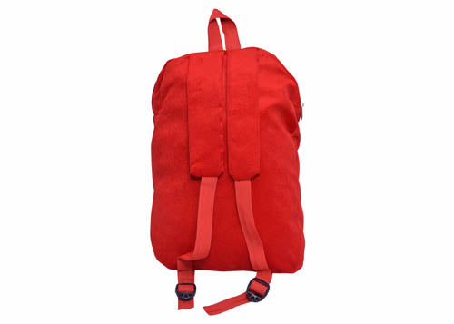 My Fav Digital Print Soft Velvet Fabric Kids Playschool Bag - Red Picknick Bag