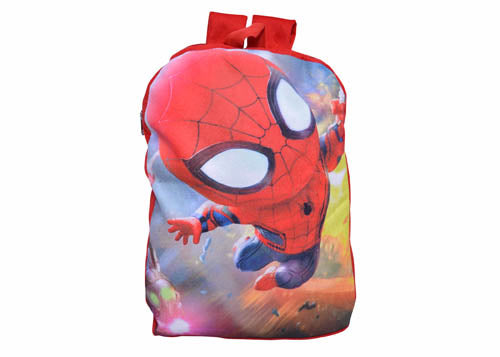 My Fav Red Digital Print Soft Velvet Fabric Kids Playschool Bag