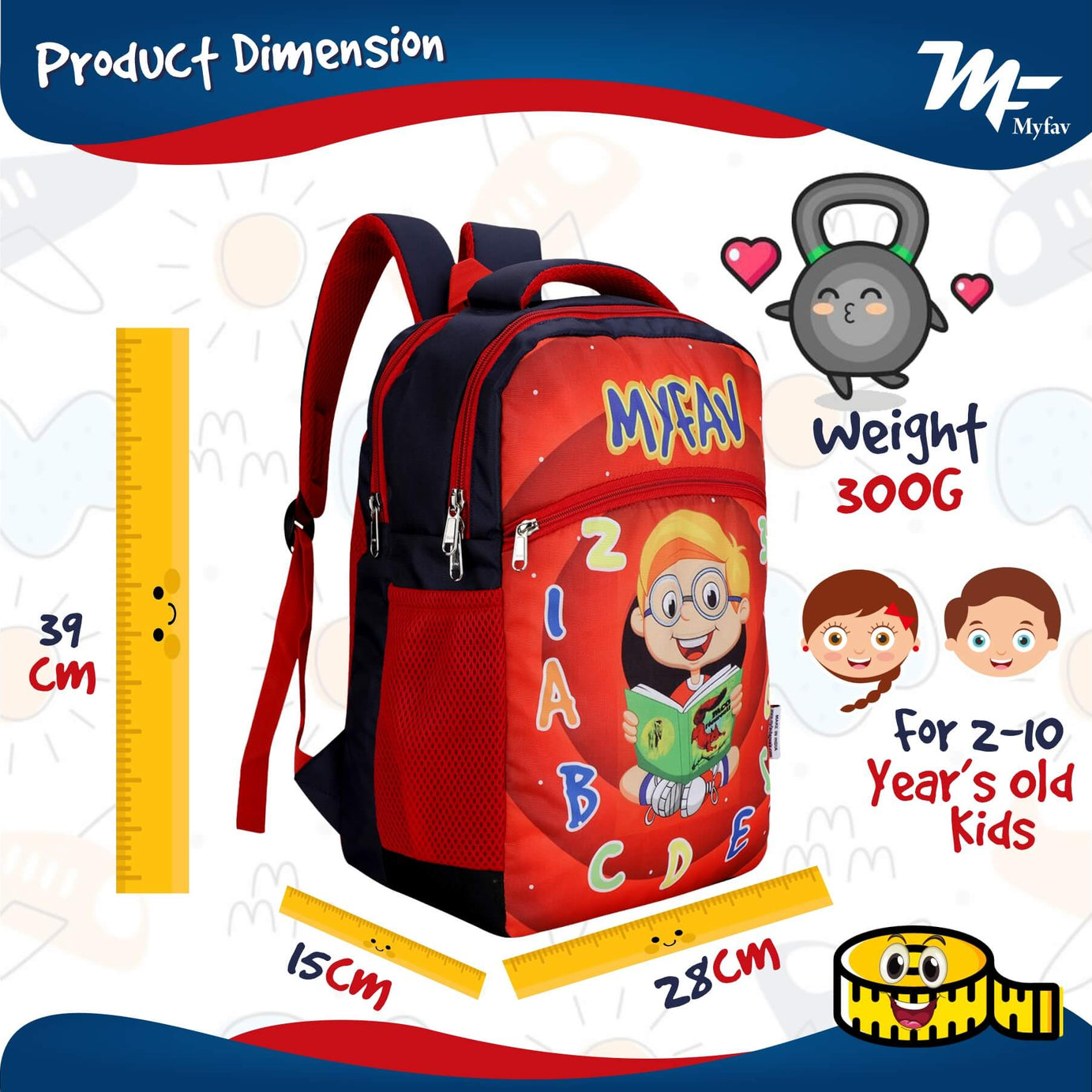 My Fav Cute Boy Kids School Bag For Girls/Boys, School, Casual, Picnic, Nursery-(2 to 10 year Old Kid)