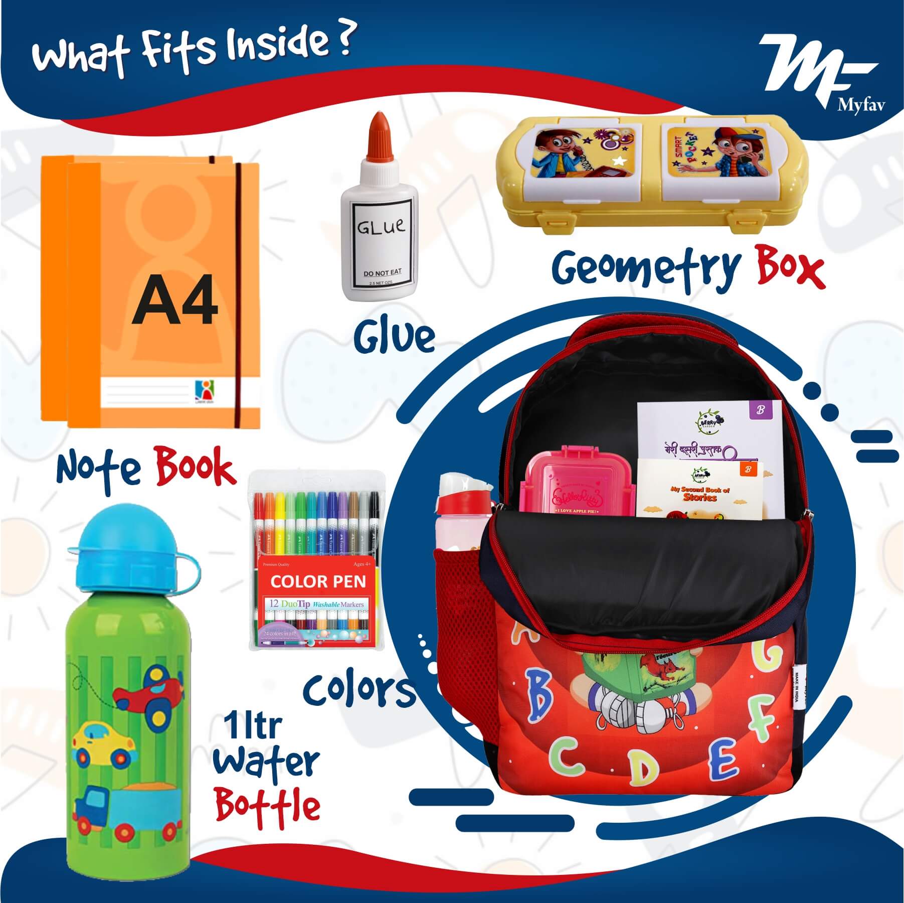 My Fav Cute Boy Kids School Bag For Girls/Boys, School, Casual, Picnic, Nursery-(2 to 10 year Old Kid)