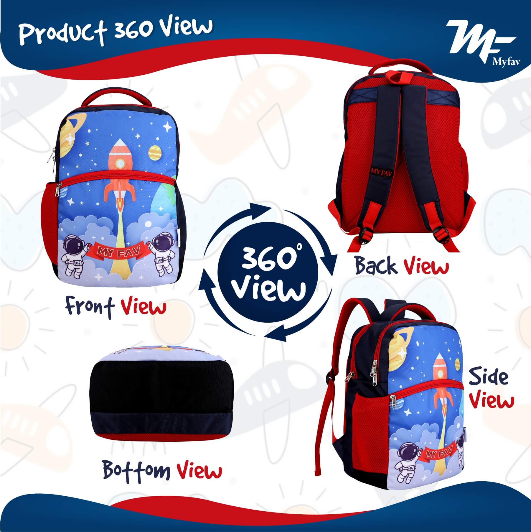 My Fav Cute Galaxy Kids School Bag For Girls/Boys, School, Casual, Picnic, Nursery-(2 to 10 year Old Kid)