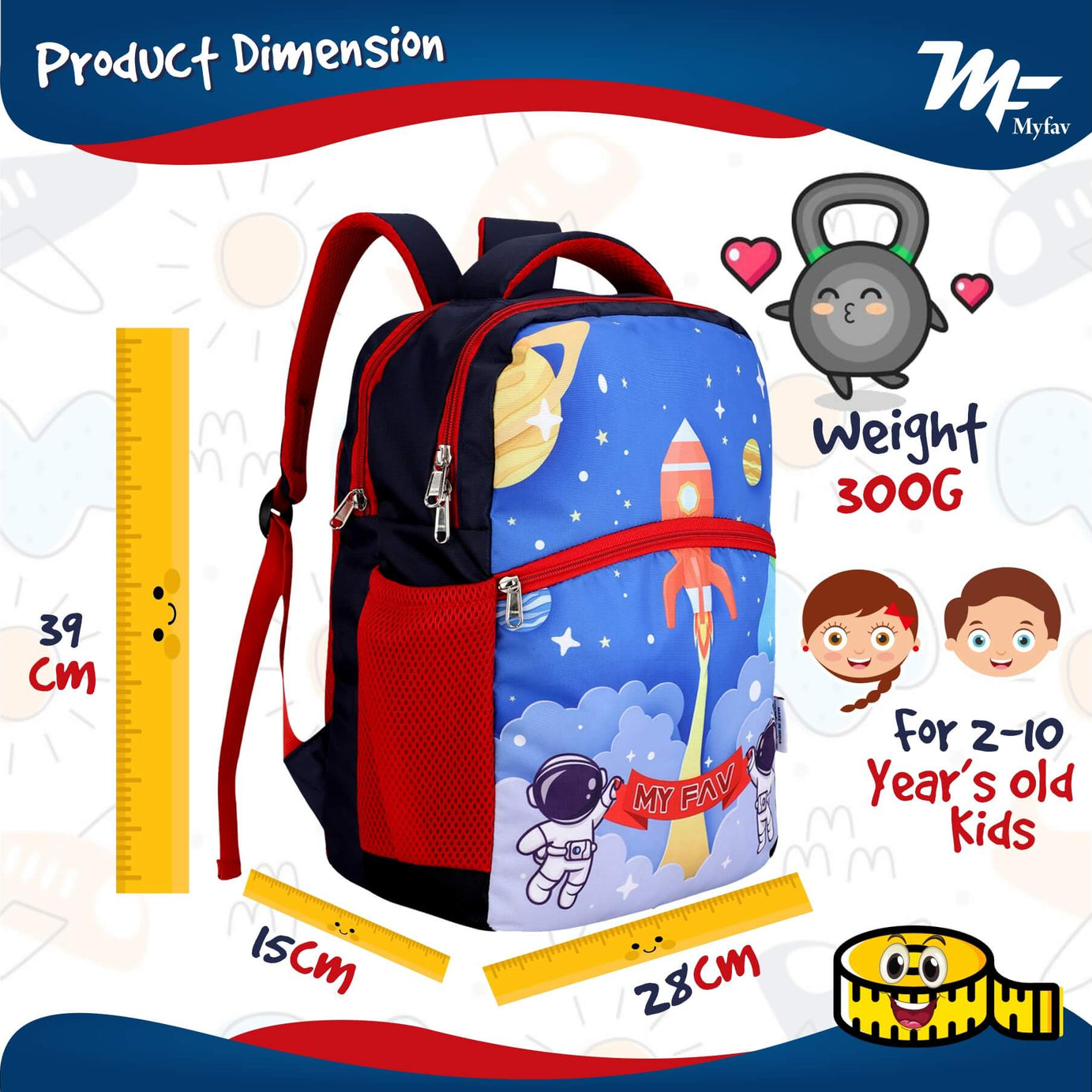 My Fav Cute Galaxy Kids School Bag For Girls/Boys, School, Casual, Picnic, Nursery-(2 to 10 year Old Kid)