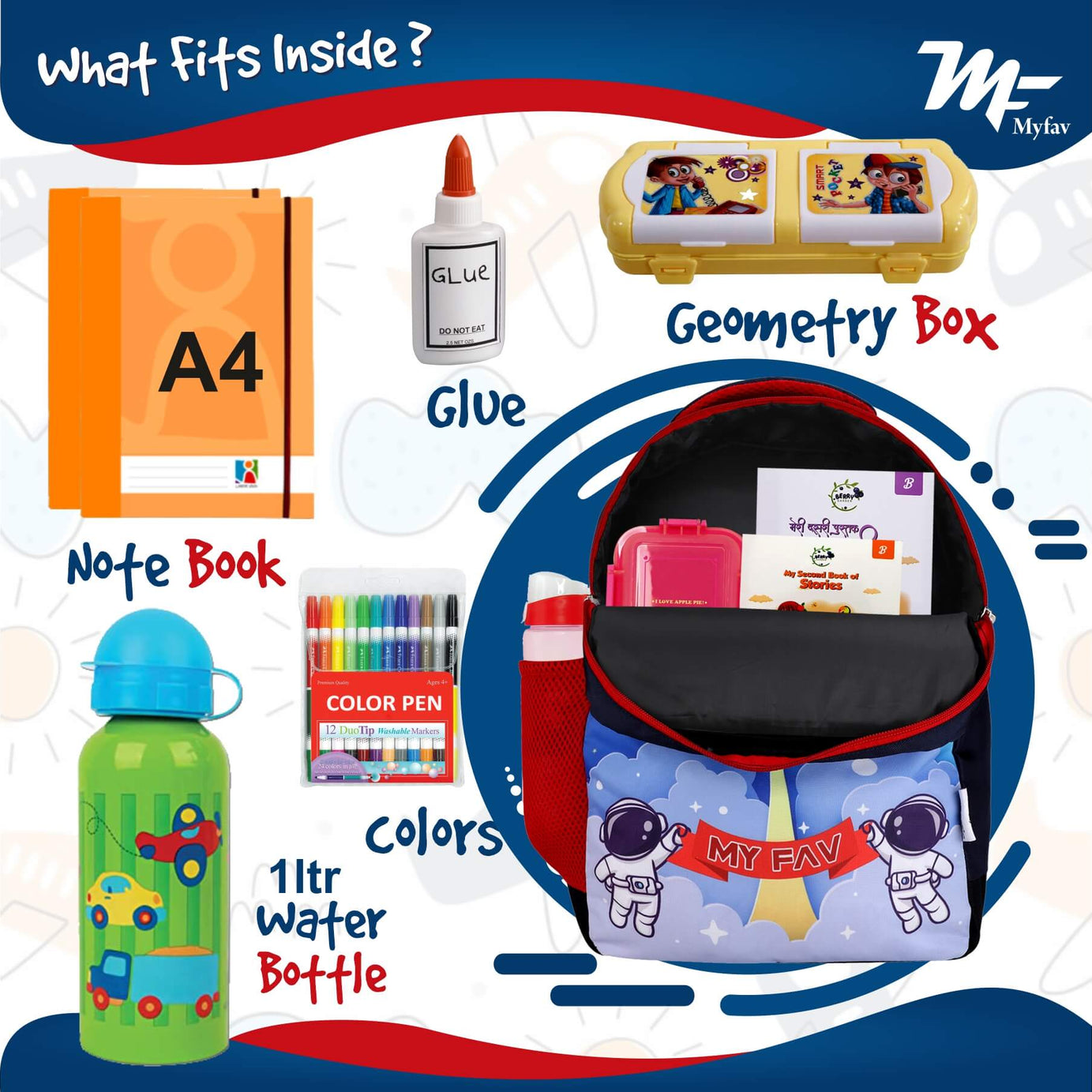 My Fav Cute Galaxy Kids School Bag For Girls/Boys, School, Casual, Picnic, Nursery-(2 to 10 year Old Kid)