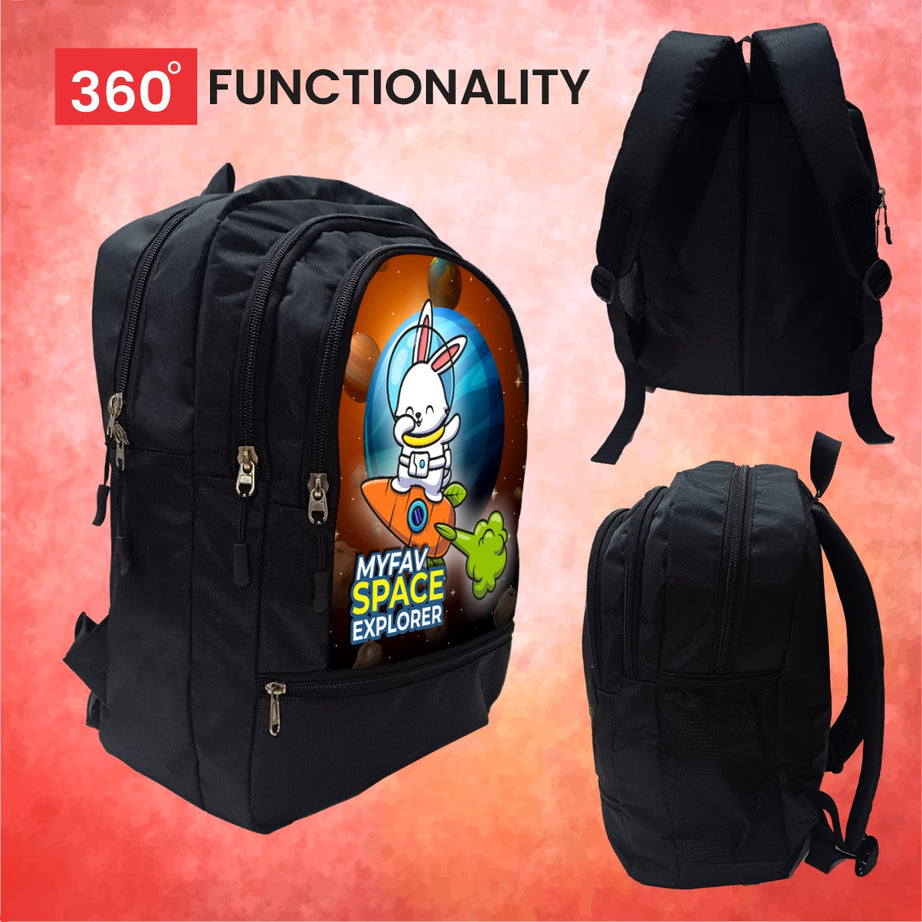 Cartoon Printed Lightweight Spacious Waterproof Casual/Picnic/Tuition/School Bag/Backpack for Play School (2 to 10-year-old Kids) 40 * 29 * 15CM (Multicolor-18)|MFKB019-Baz|