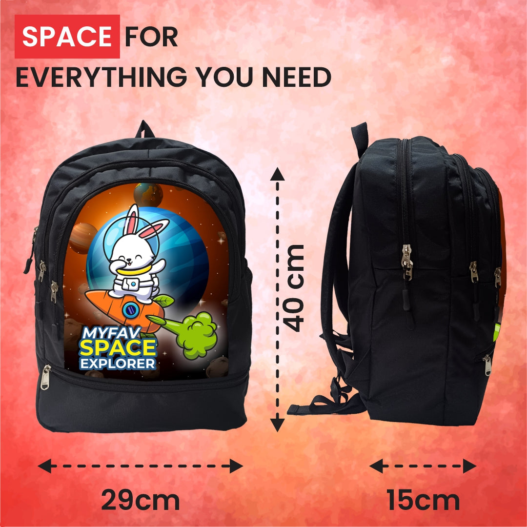 Cartoon Printed Lightweight Spacious Waterproof Casual/Picnic/Tuition/School Bag/Backpack for Play School (2 to 10-year-old Kids) 40 * 29 * 15CM (Multicolor-18)|MFKB019-Baz|