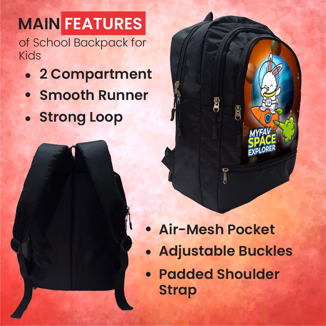 Cartoon Printed Lightweight Spacious Waterproof Casual/Picnic/Tuition/School Bag/Backpack for Play School (2 to 10-year-old Kids) 40 * 29 * 15CM (Multicolor-18)|MFKB019-Baz|