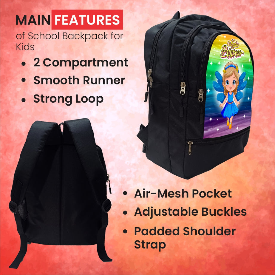 Cartoon Printed Lightweight Spacious Waterproof Casual/Picnic/Tuition/School Bag/Backpack for Play School (2 to 10-year-old Kids) 40 * 29 * 15CM (Multicolor-18)|MFKB020-Baz|