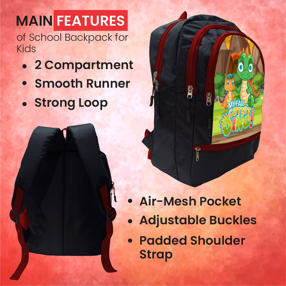 Cartoon Printed Lightweight Spacious Waterproof Casual/Picnic/Tuition/School Bag/Backpack for Play School (2 to 10-year-old Kids) 40 * 29 * 15CM (Multicolor-18)|MFKB021-Baz|