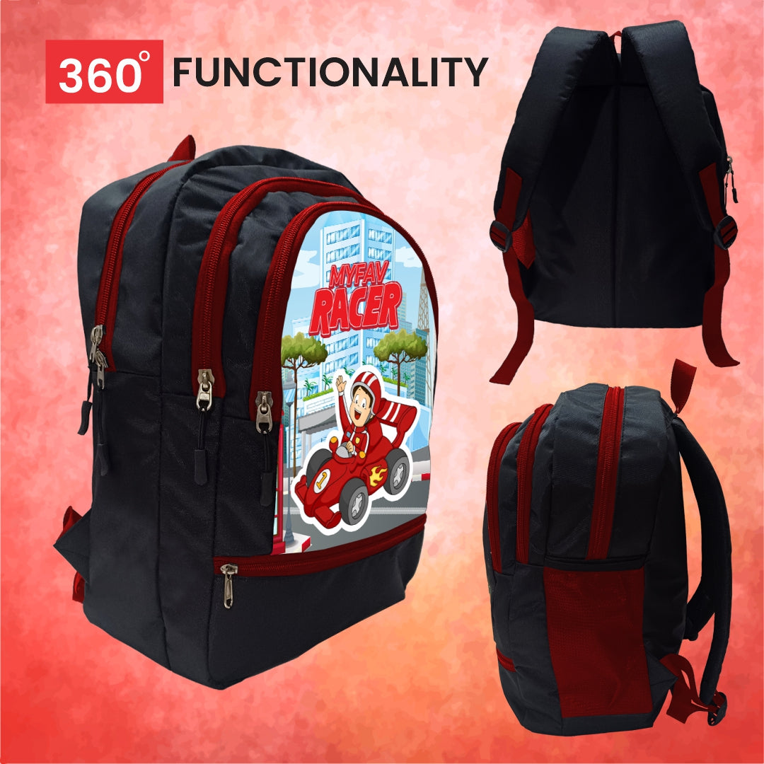 Cartoon Printed Lightweight Spacious Waterproof Casual/Picnic/Tuition/School Bag/Backpack for Play School (2 to 10-year-old Kids) 40 * 29 * 15CM (Multicolor-18)|MFKB022-Baz|