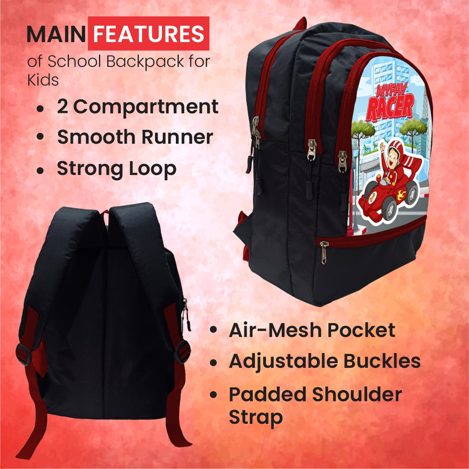 Cartoon Printed Lightweight Spacious Waterproof Casual/Picnic/Tuition/School Bag/Backpack for Play School (2 to 10-year-old Kids) 40 * 29 * 15CM (Multicolor-18)|MFKB022-Baz|