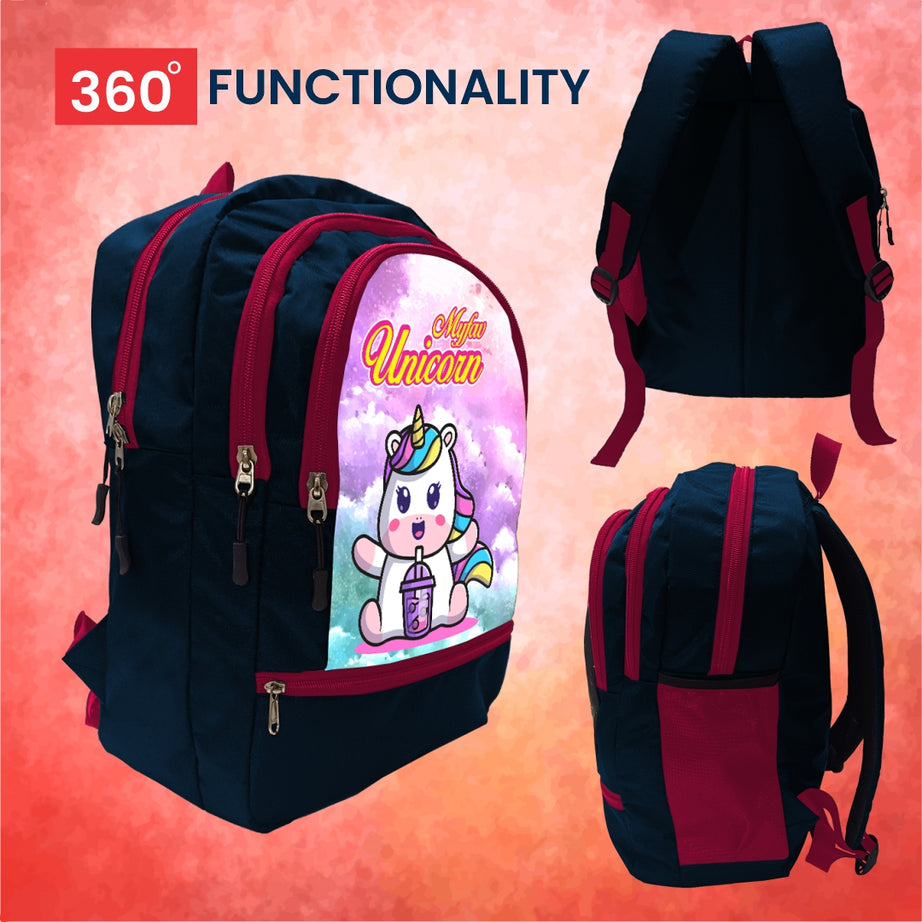 Cartoon Printed Lightweight Spacious Waterproof Casual/Picnic/Tuition/School Bag/Backpack for Play School (2 to 10-year-old Kids) 40 * 29 * 15CM (Multicolor-18)|MFKB023-Baz|