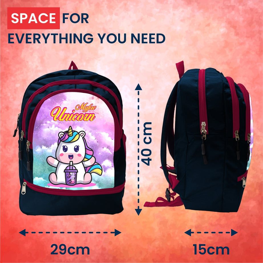Cartoon Printed Lightweight Spacious Waterproof Casual/Picnic/Tuition/School Bag/Backpack for Play School (2 to 10-year-old Kids) 40 * 29 * 15CM (Multicolor-18)|MFKB023-Baz|