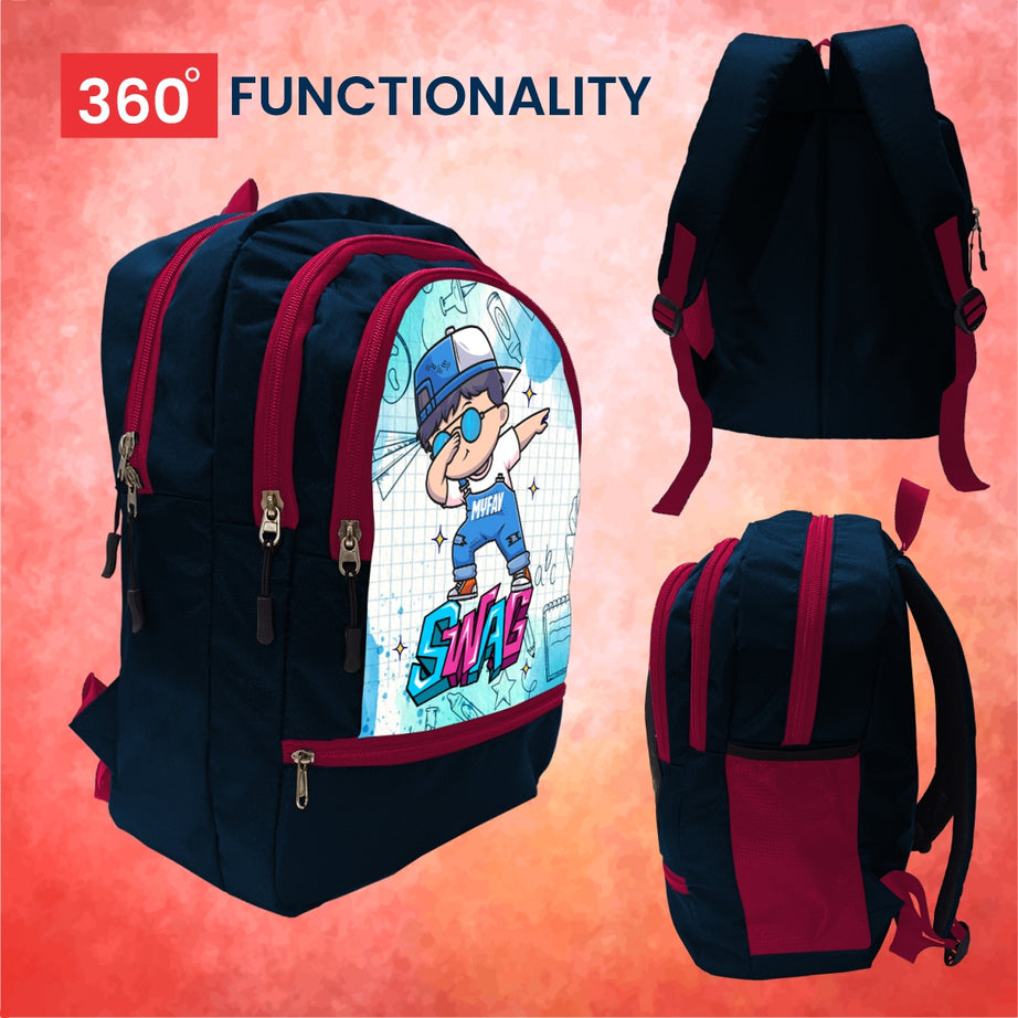 Cartoon Printed Lightweight Spacious Waterproof Casual/Picnic/Tuition/School Bag/Backpack for Play School (2 to 10-year-old Kids) 40 * 29 * 15CM (Multicolor-18)|MFKB024-Baz|