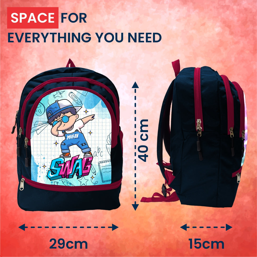 Cartoon Printed Lightweight Spacious Waterproof Casual/Picnic/Tuition/School Bag/Backpack for Play School (2 to 10-year-old Kids) 40 * 29 * 15CM (Multicolor-18)|MFKB024-Baz|