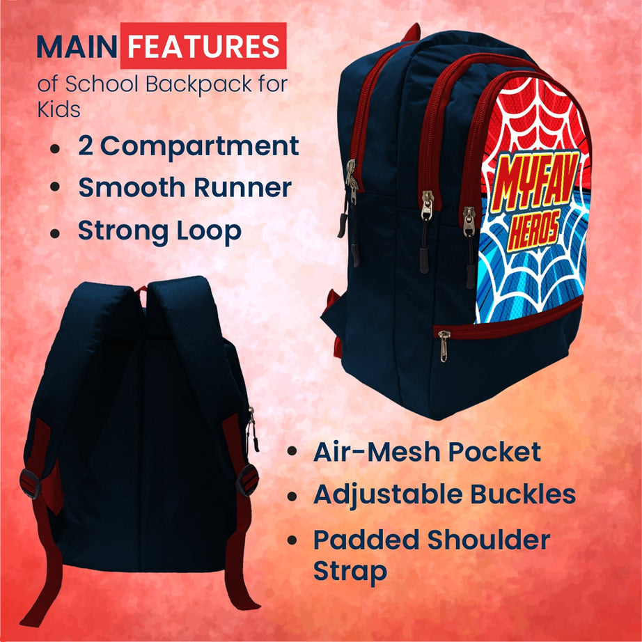 Cartoon Printed Lightweight Spacious Waterproof Casual/Picnic/Tuition/School Bag/Backpack for Play School (2 to 10-year-old Kids) 40 * 29 * 15CM (Multicolor-18)|MFKB025-Baz|