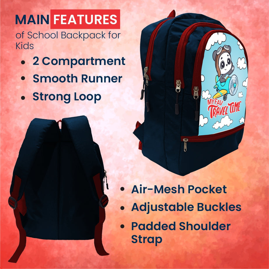 Cartoon Printed Lightweight Spacious Waterproof Casual/Picnic/Tuition/School Bag/Backpack for Play School (2 to 10-year-old Kids) 40 * 29 * 15CM (Multicolor-18)|MFKB026-Baz|
