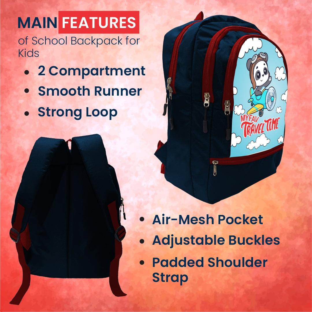 Cartoon Printed Lightweight Spacious Waterproof Casual/Picnic/Tuition/School Bag/Backpack for Play School (2 to 10-year-old Kids) 40 * 29 * 15CM (Multicolor-18)|MFKB026-Baz|