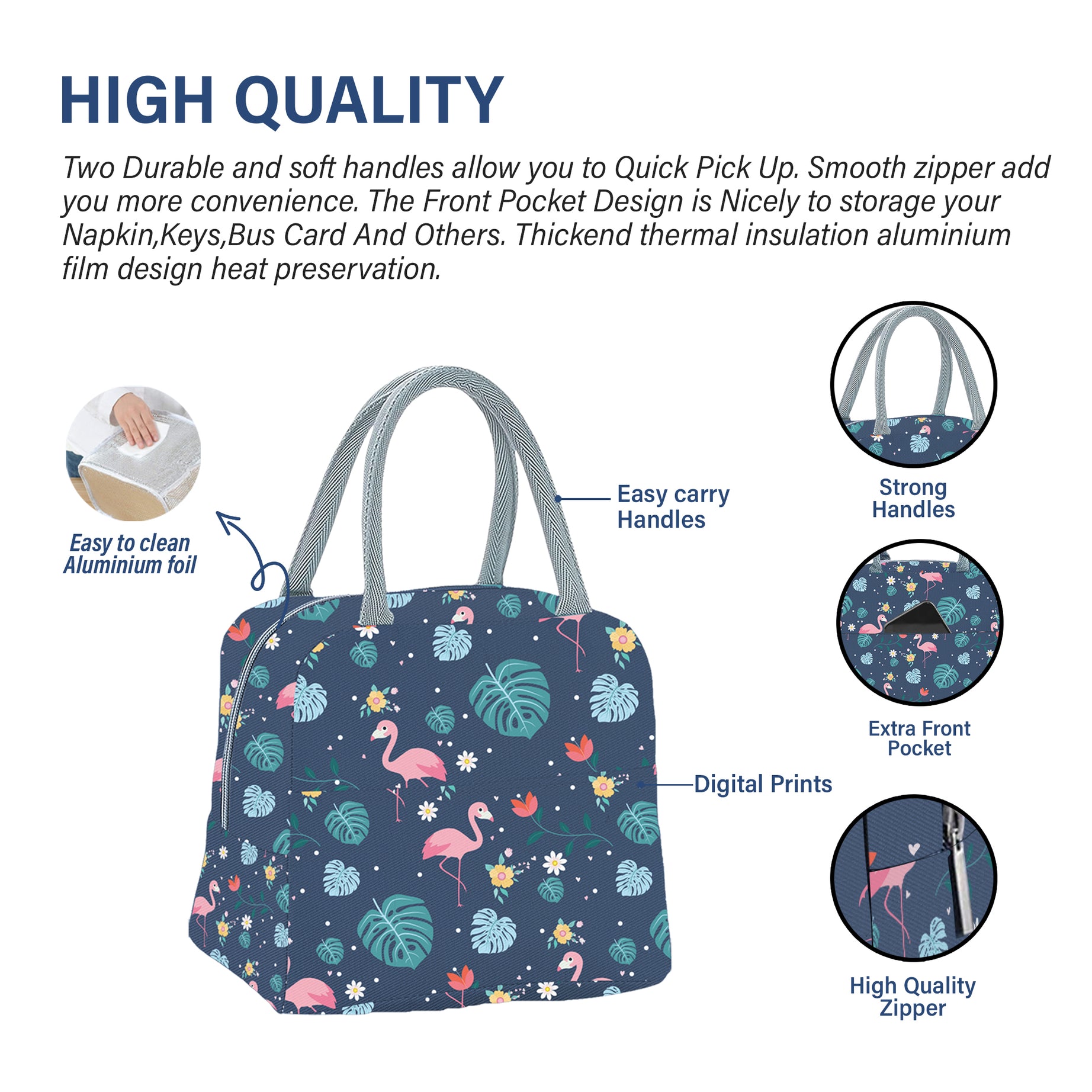 MY FAV Women Waterproof Carry On Tote Tiffin Bag for Travel, Office, Picnic, Camping Outdoor, College & School, Durable and Lightweight Bag