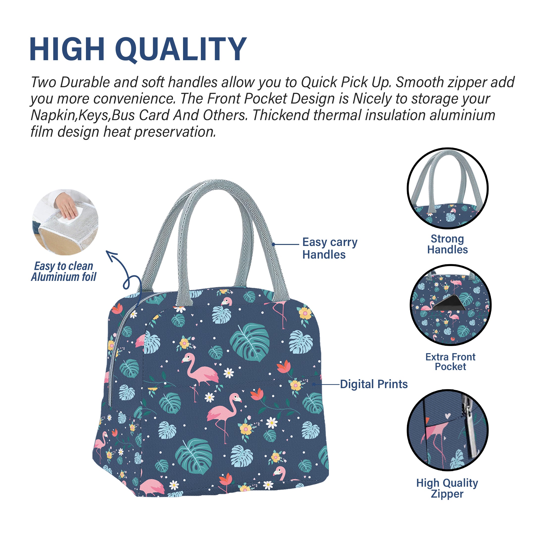 MY FAV Women Waterproof Carry On Tote Tiffin Bag for Travel, Office, Picnic, Camping Outdoor, College & School, Durable and Lightweight Bag
