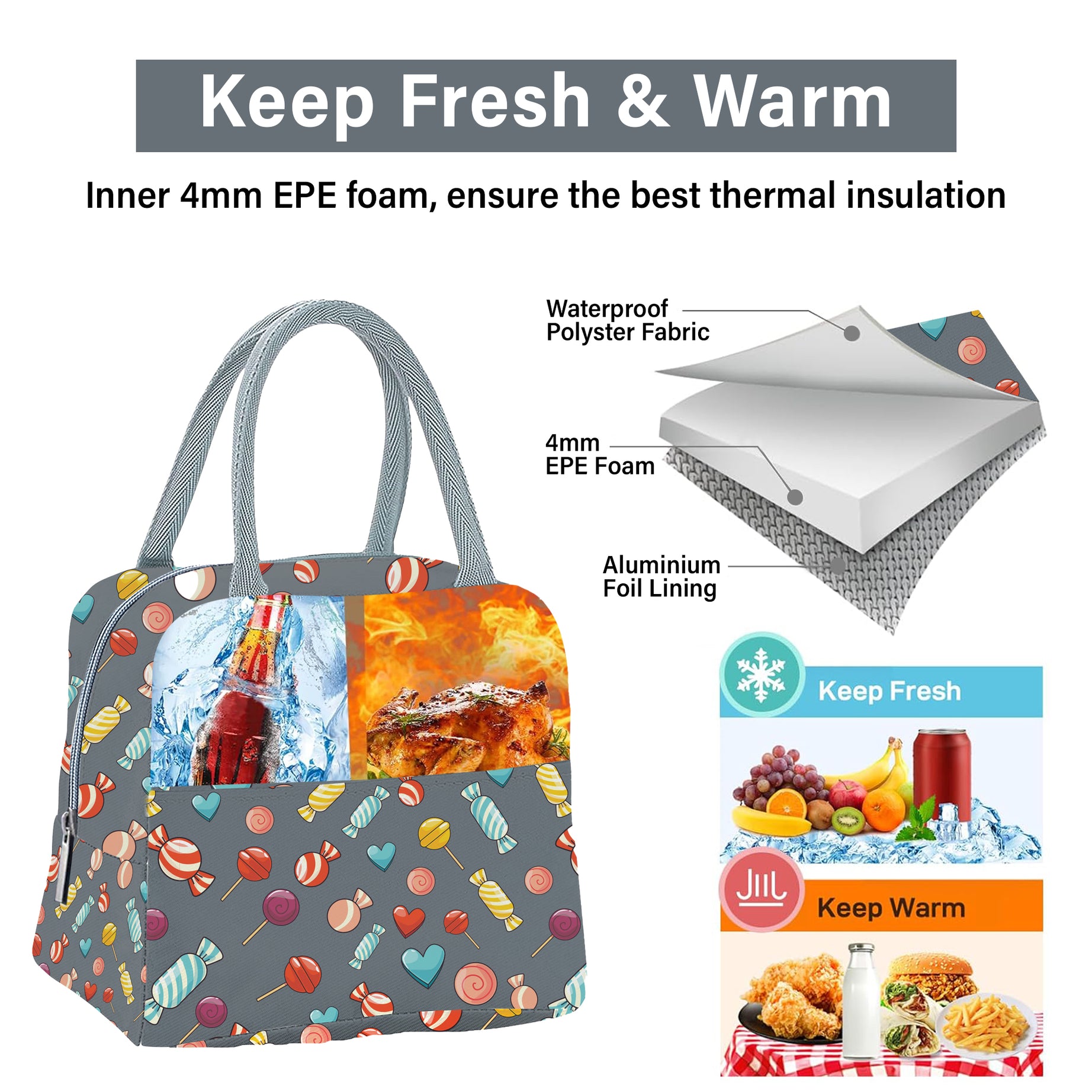 MY FAV Women, Waterproof Carry On Tote Tiffin Bag for Travel, Office, Picnic, Camping Outdoor, College & School, Durable and Lightweight Bag-1