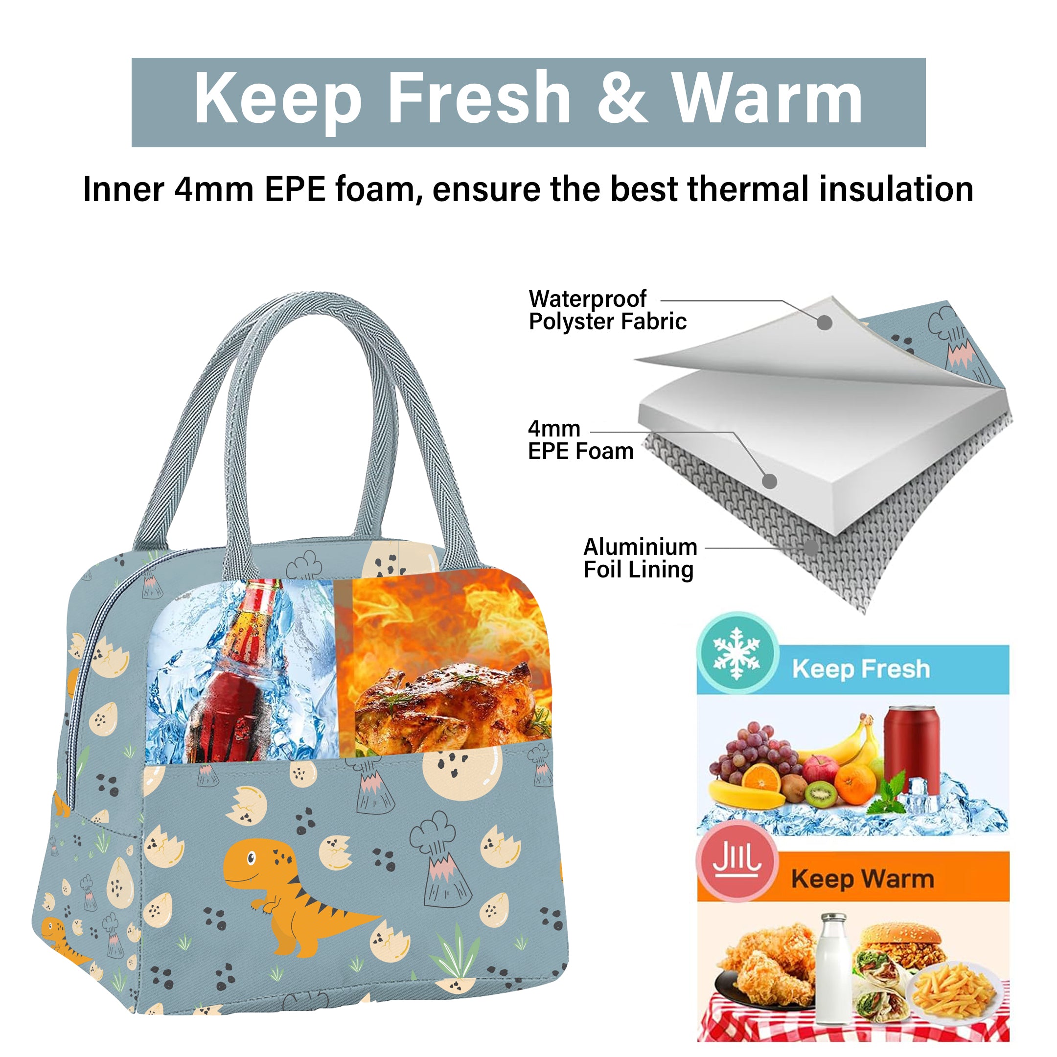 MY FAV Women, Waterproof Carry On Tote Tiffin Bag for Travel, Office, Picnic, Camping Outdoor, College & School, Durable and Lightweight Bag-2