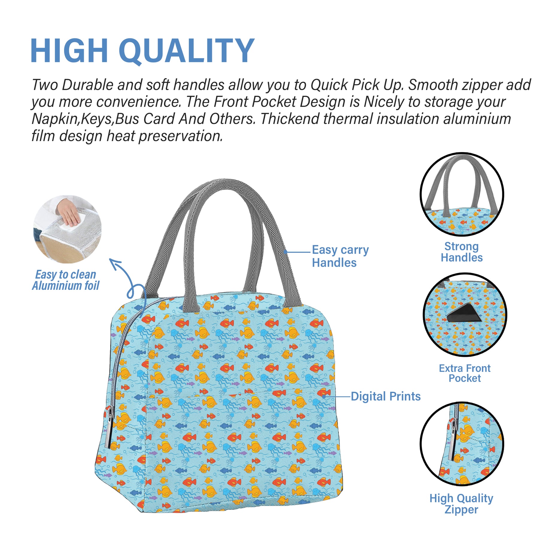 MY FAV Women Waterproof Carry On Tote Tiffin Bag for Travel, Office, Picnic, Camping Outdoor, College & School, Durable and Lightweight Bag-3