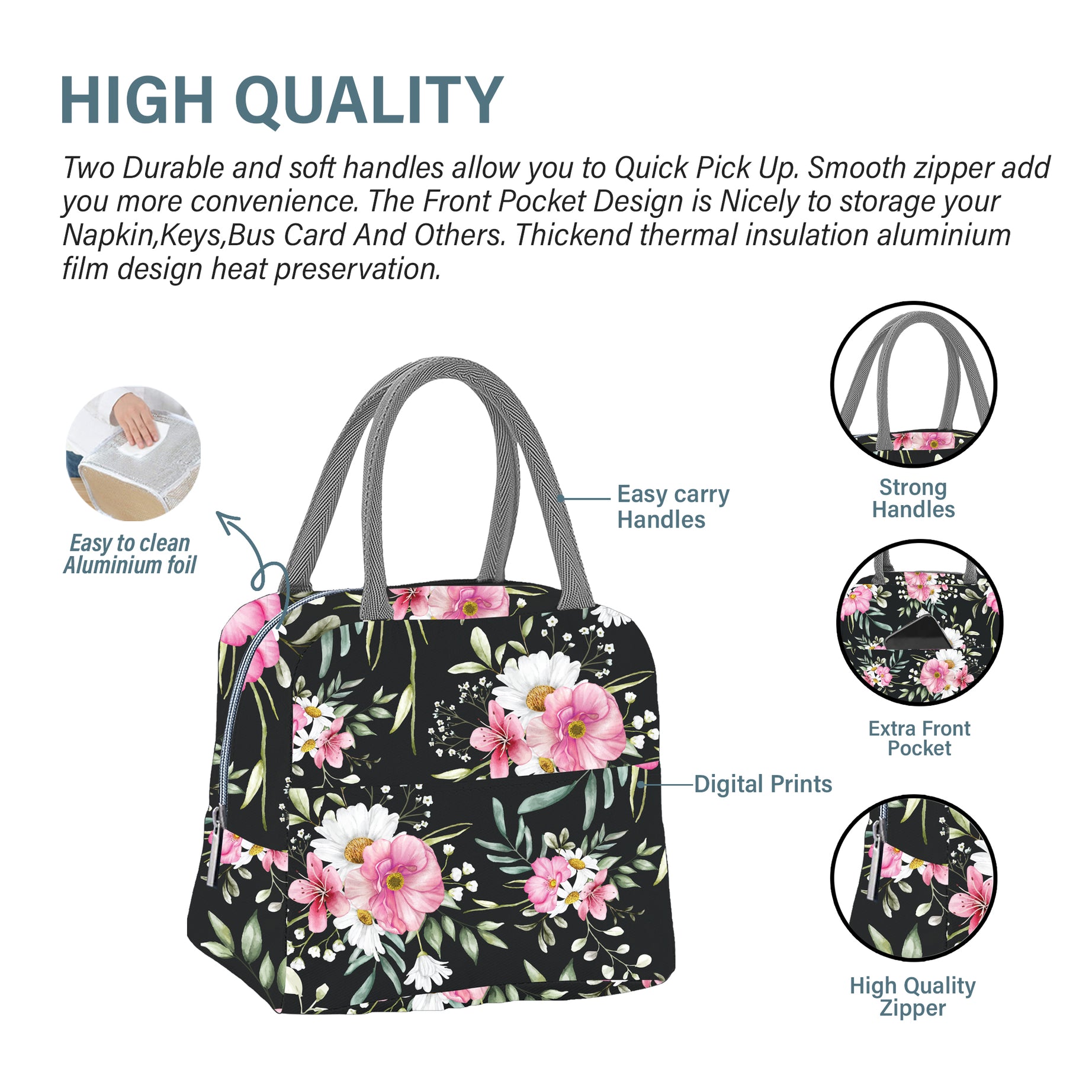 MY FAV Women, Waterproof Carry On Tote Tiffin Bag for Travel, Office, Picnic, Camping Outdoor, College & School, Durable and Lightweight Bag-4