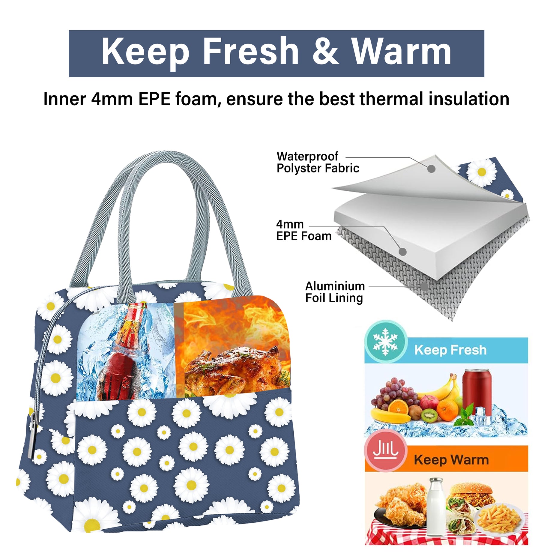 MY FAV Women, Waterproof Carry On Tote Tiffin Bag for Travel, Office, Picnic, Camping Outdoor, College & School, Durable and Lightweight Bag-5
