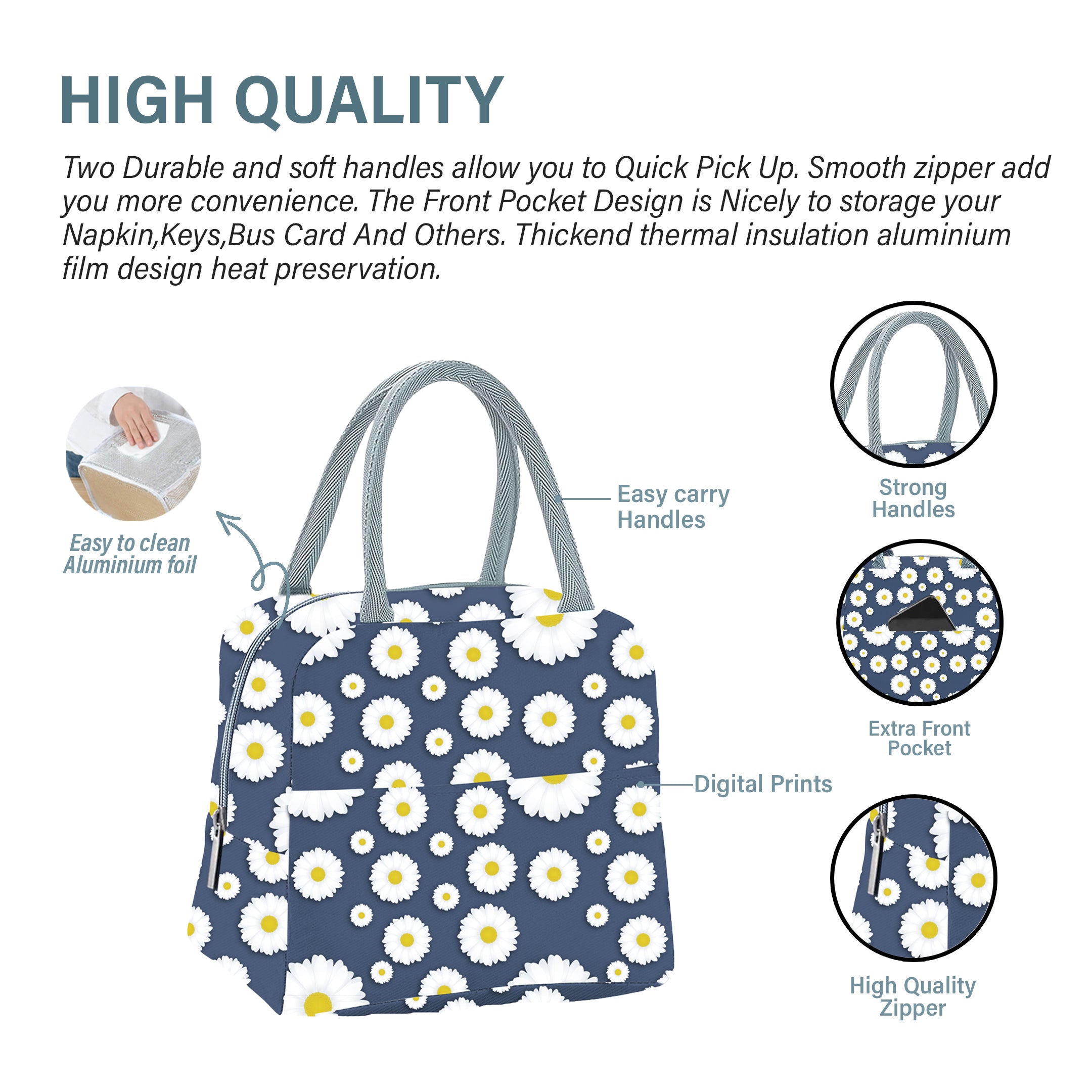 MY FAV Women, Waterproof Carry On Tote Tiffin Bag for Travel, Office, Picnic, Camping Outdoor, College & School, Durable and Lightweight Bag-5