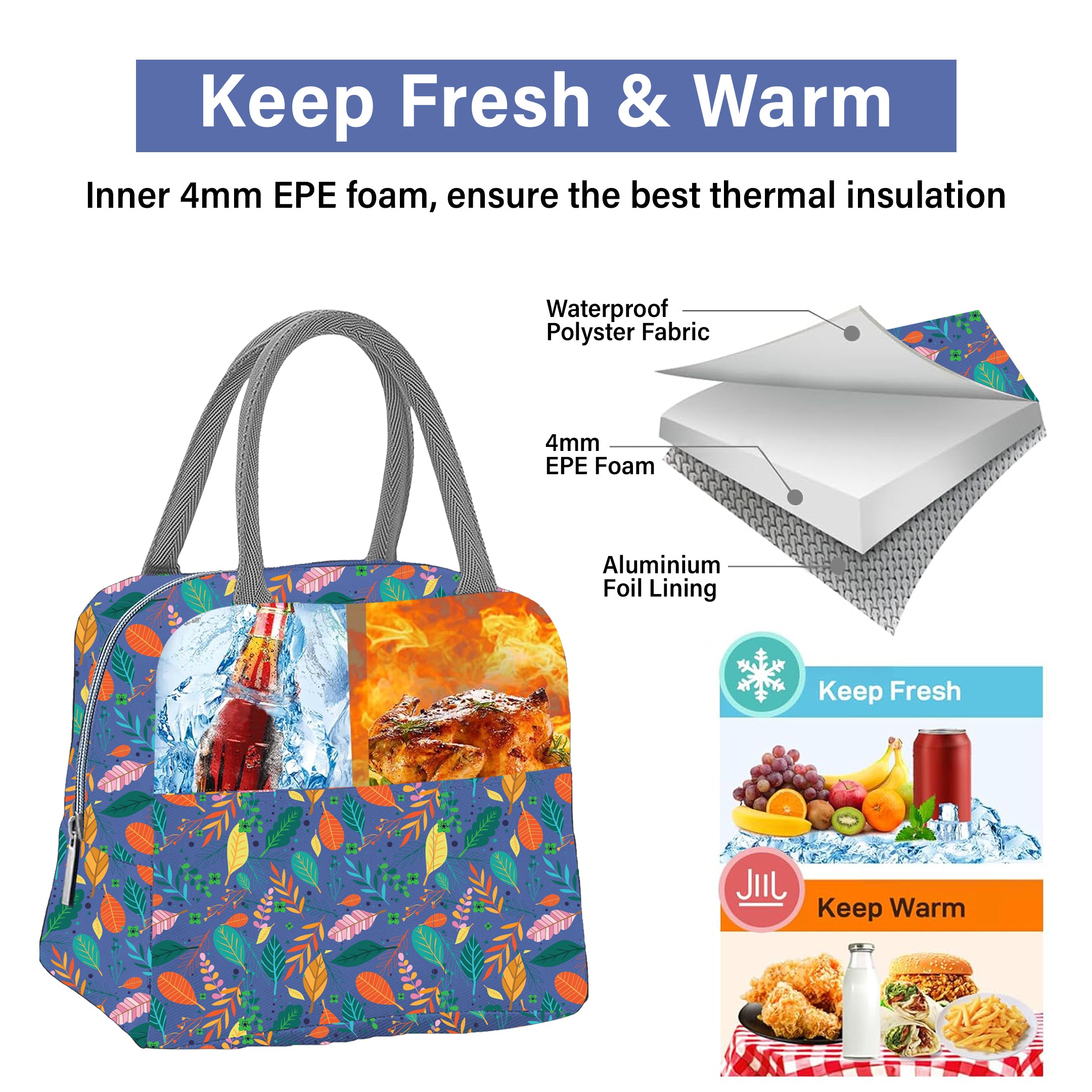 MY FAV Women, Waterproof Carry On Tote Tiffin Bag for Travel, Office, Picnic, Camping Outdoor, College & School, Durable and Lightweight Bag-6