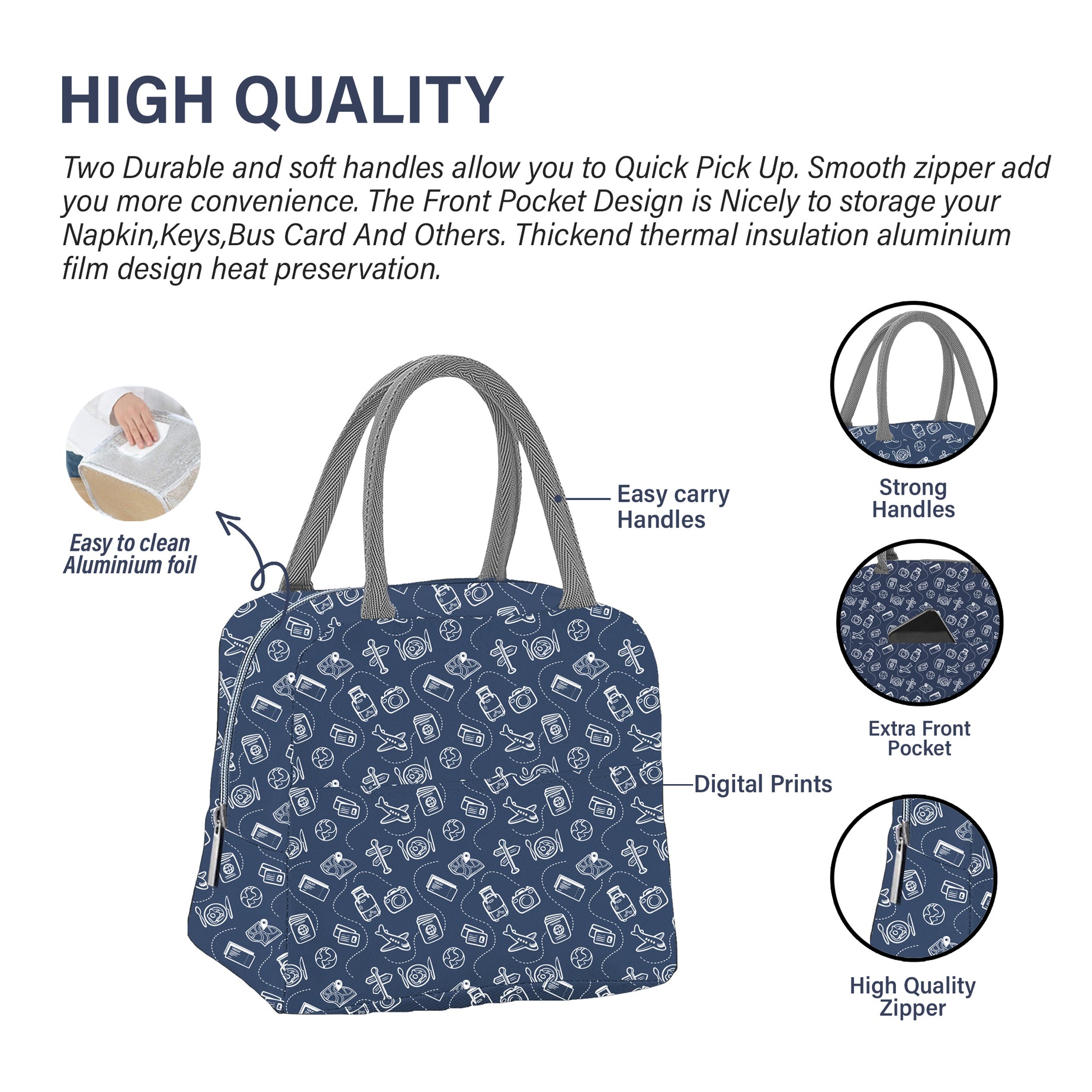 MY FAV Women, Waterproof Carry On Tote Tiffin Bag for Travel, Office, Picnic, Camping Outdoor, College & School, Durable and Lightweight Bag-7