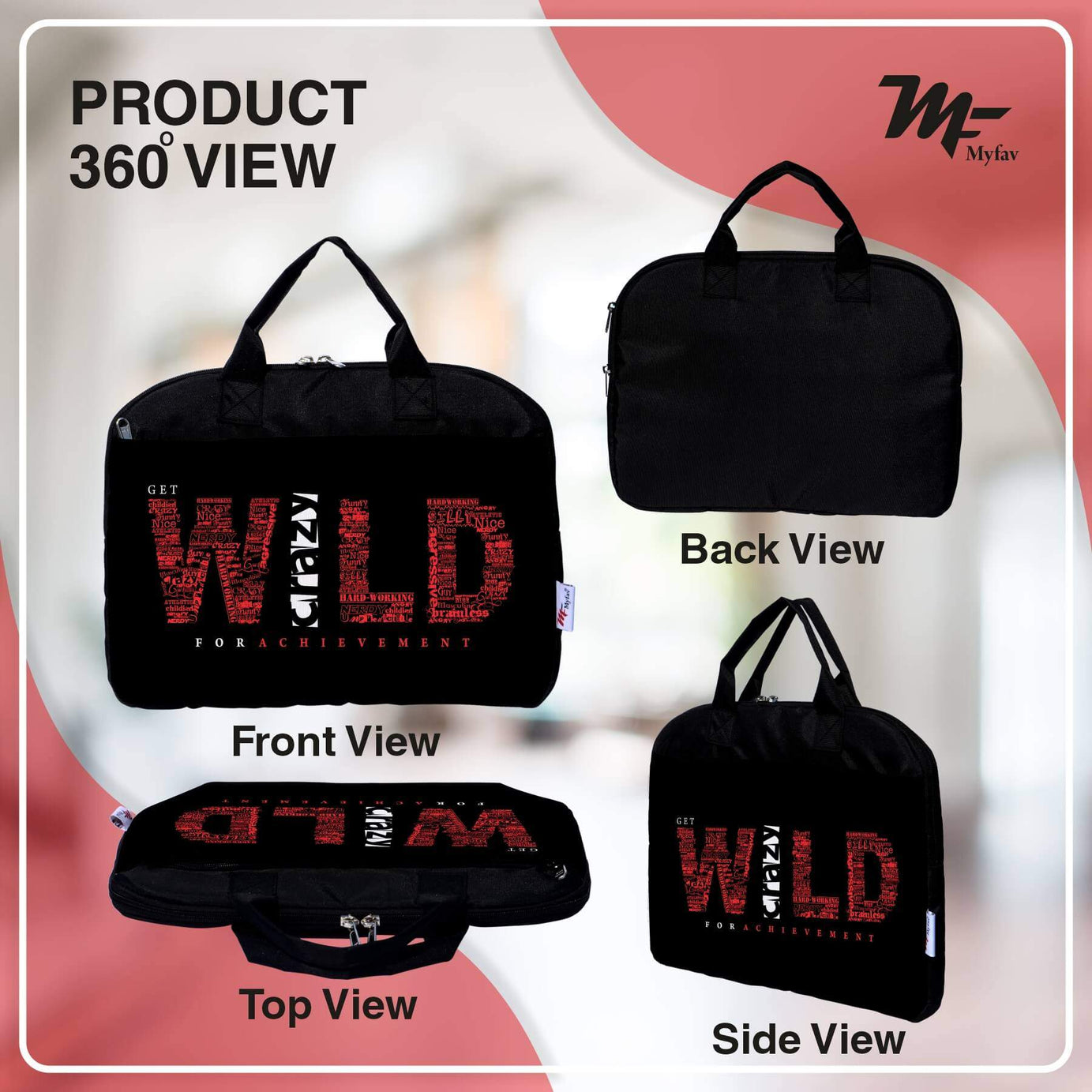 My Fav Motivational Quote Office Laptop Bag Briefcase 15.6 Inch for Women and Men