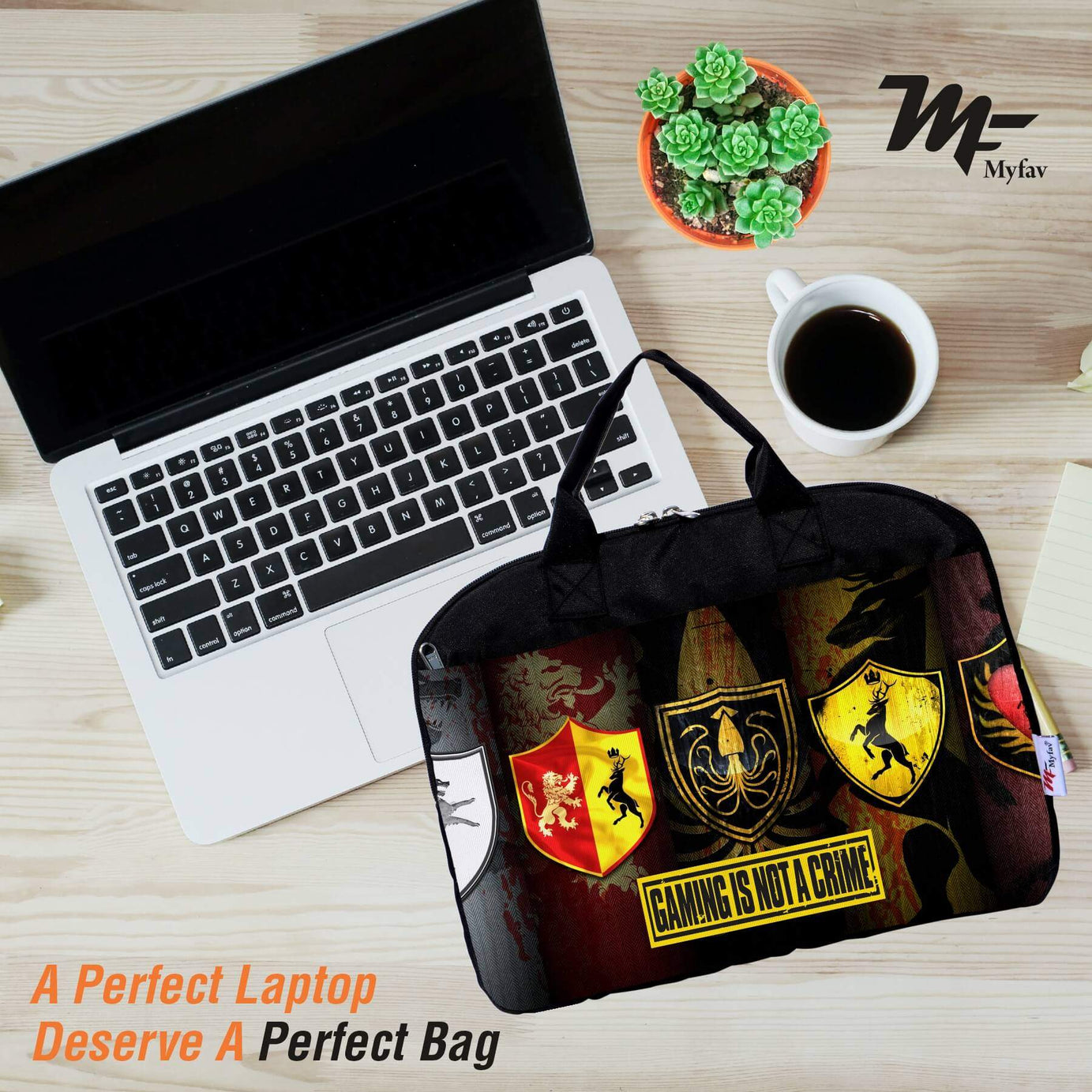 My Fav Gaming  Laptop Bag Briefcase 15.6 Inch for Women and Men
