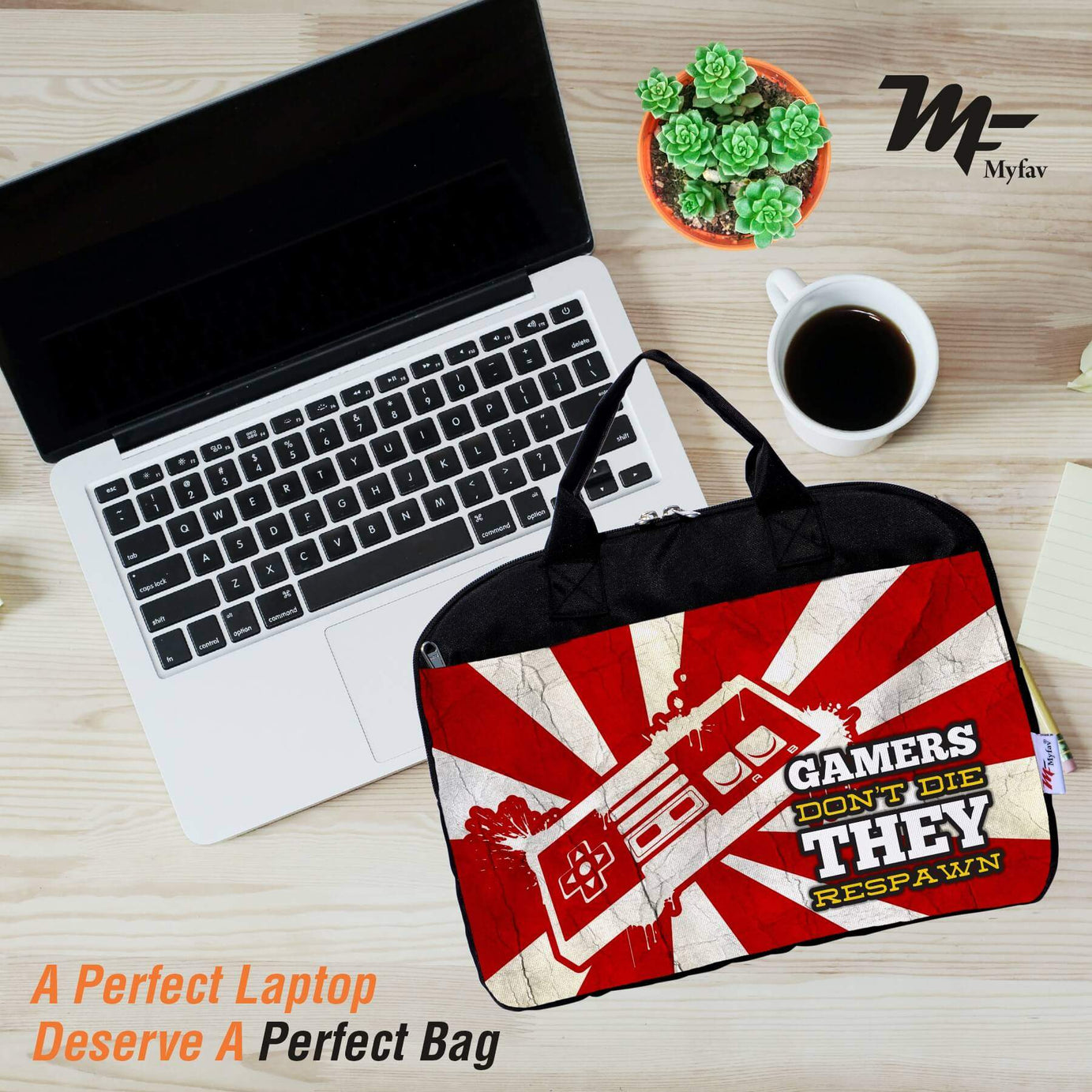 My Fav Gamer Laptop Bag Briefcase 15.6 Inch for Women and Men