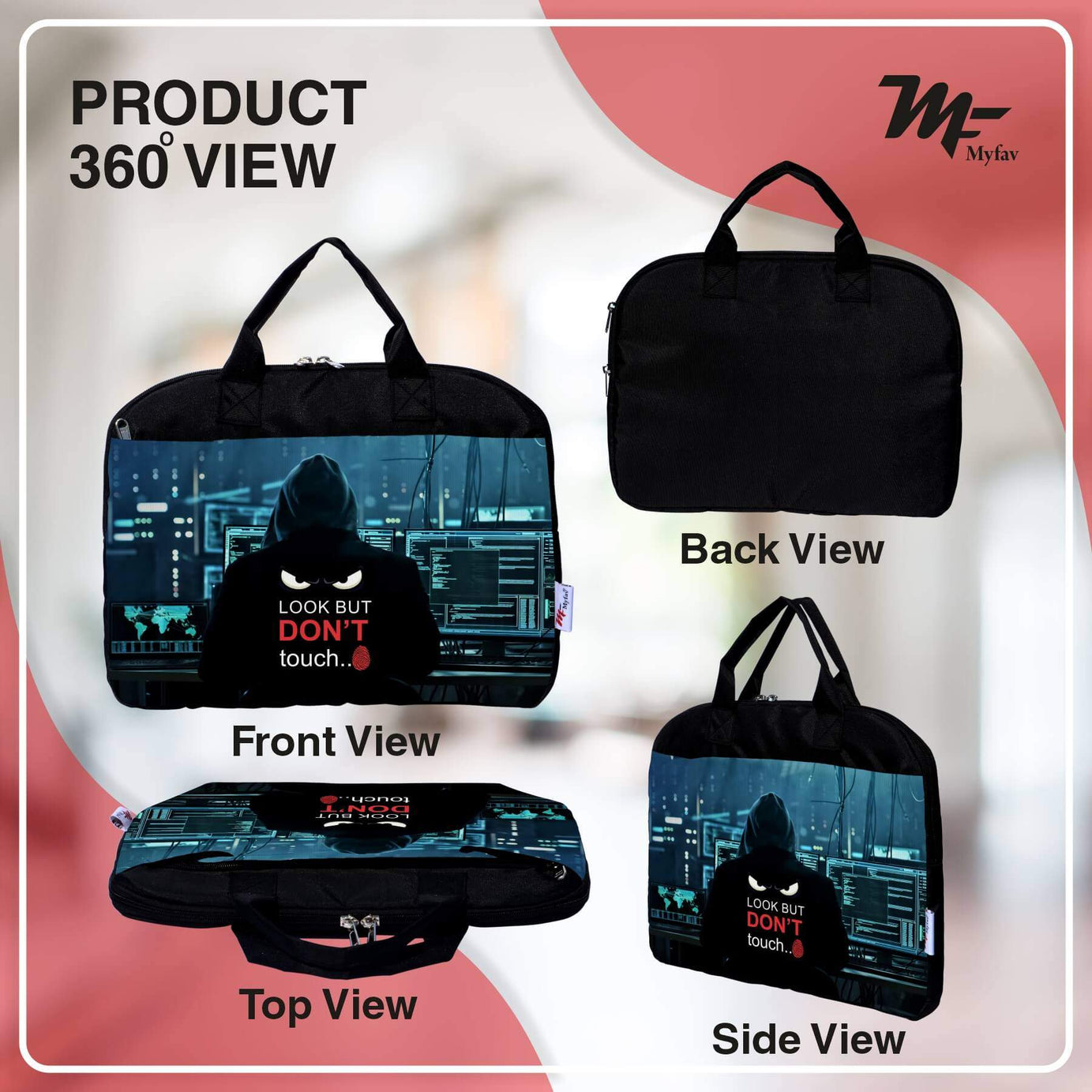 My Fav Computer Man Office Laptop Bag Briefcase 15.6 Inch for Women and Men