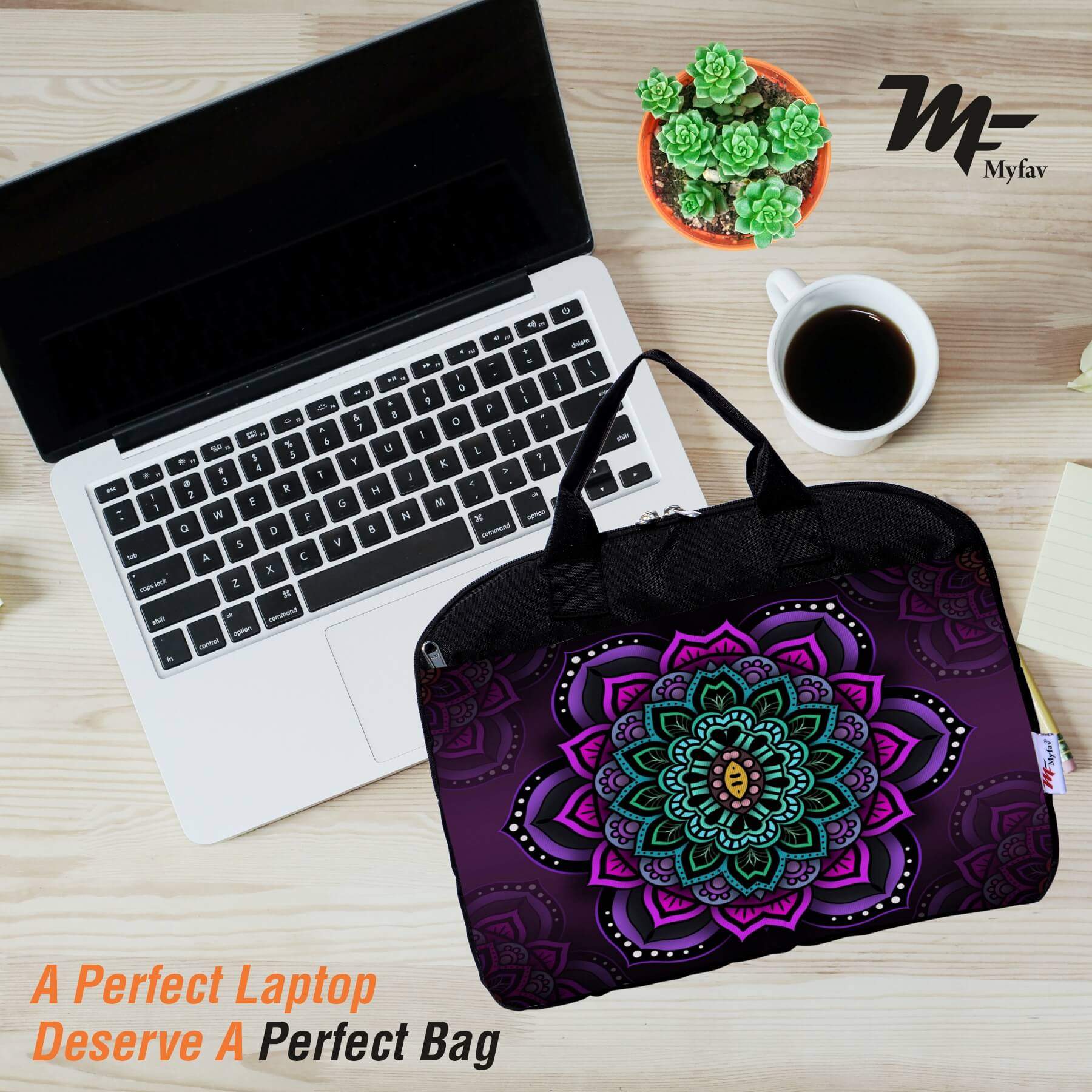 My Fav Rangoli Print Office Laptop Bag Briefcase 15.6 Inch for Women and Men