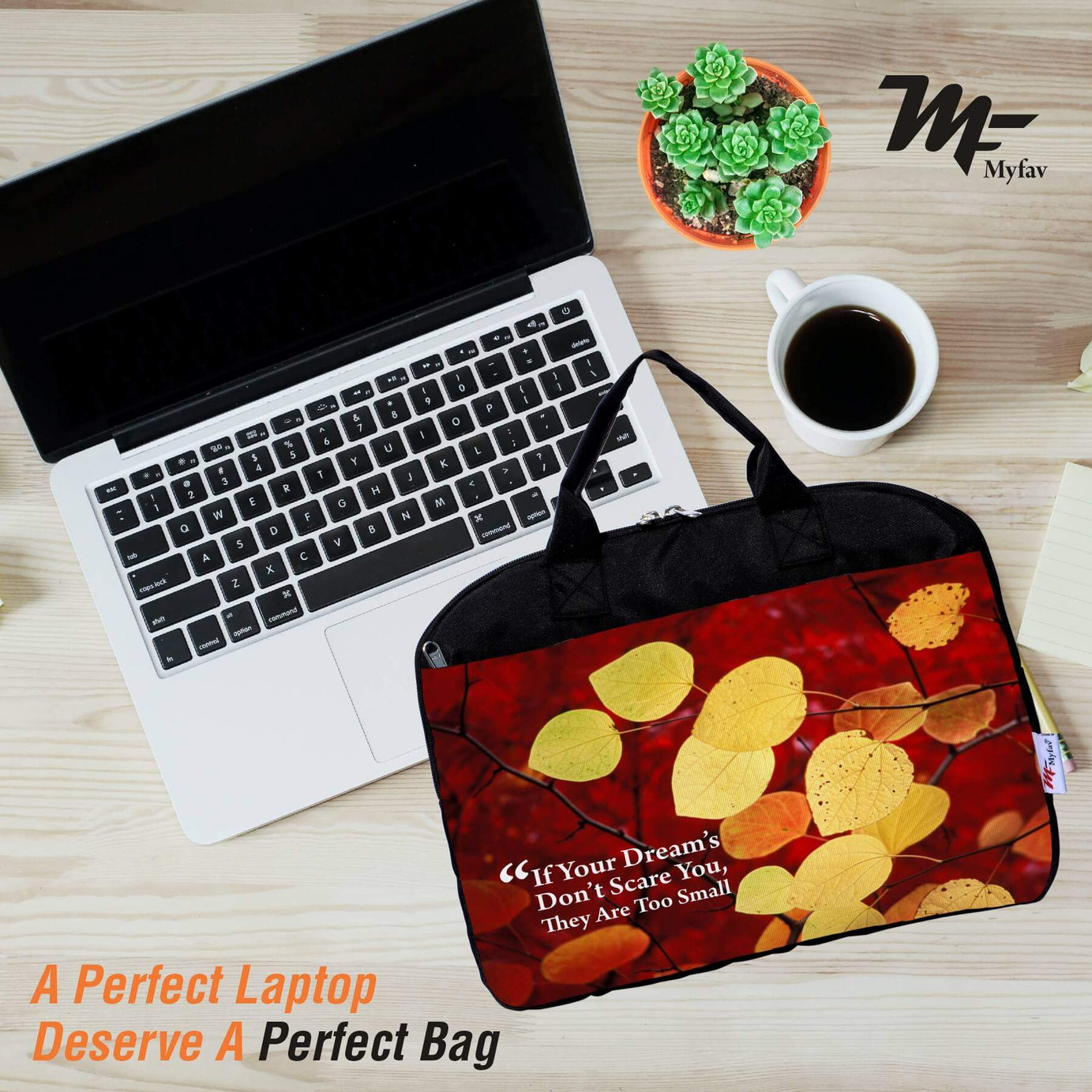 My Fav Leafs Print Office Laptop Bag Briefcase 15.6 Inch for Women and Men