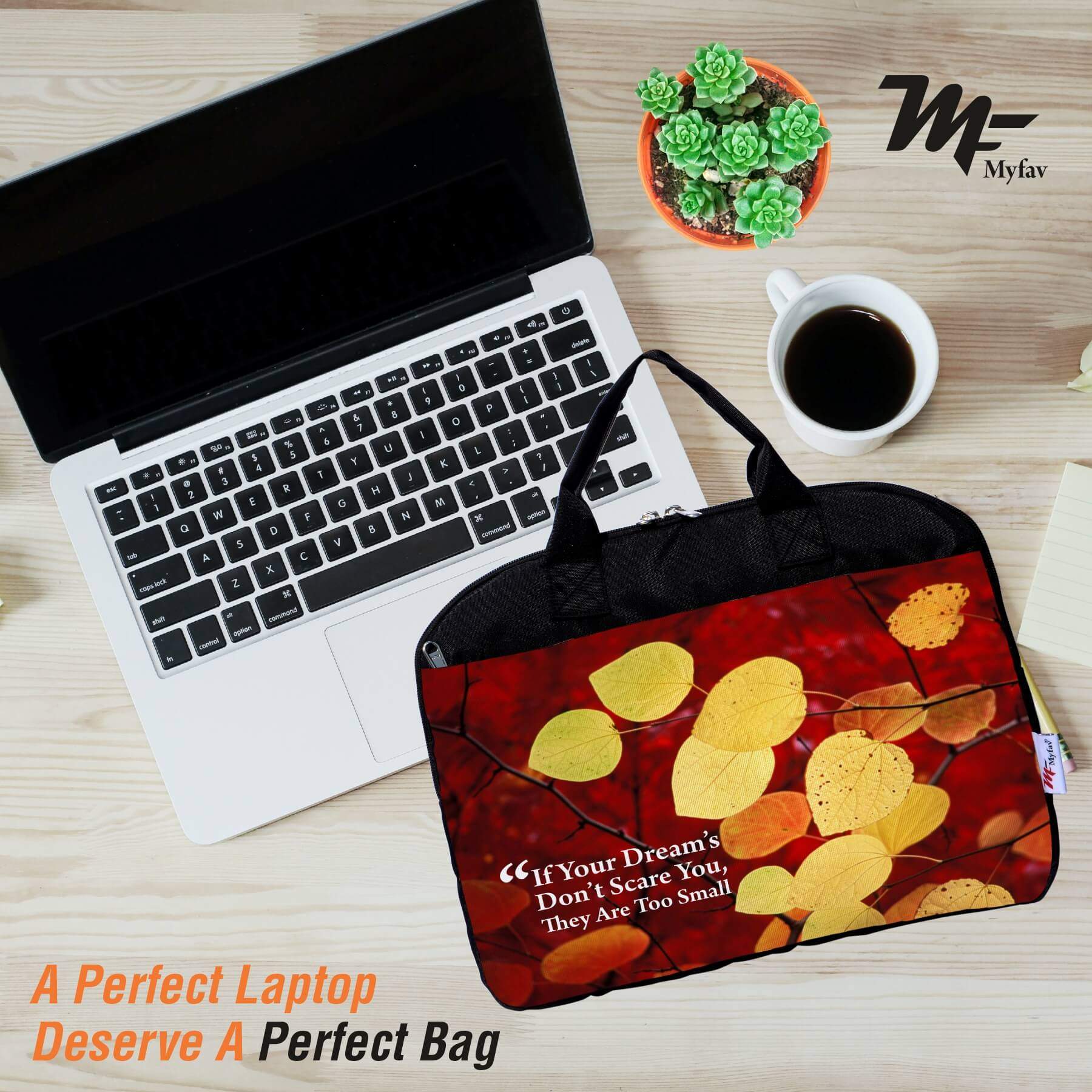 My Fav Leafs Print Office Laptop Bag Briefcase 15.6 Inch for Women and Men
